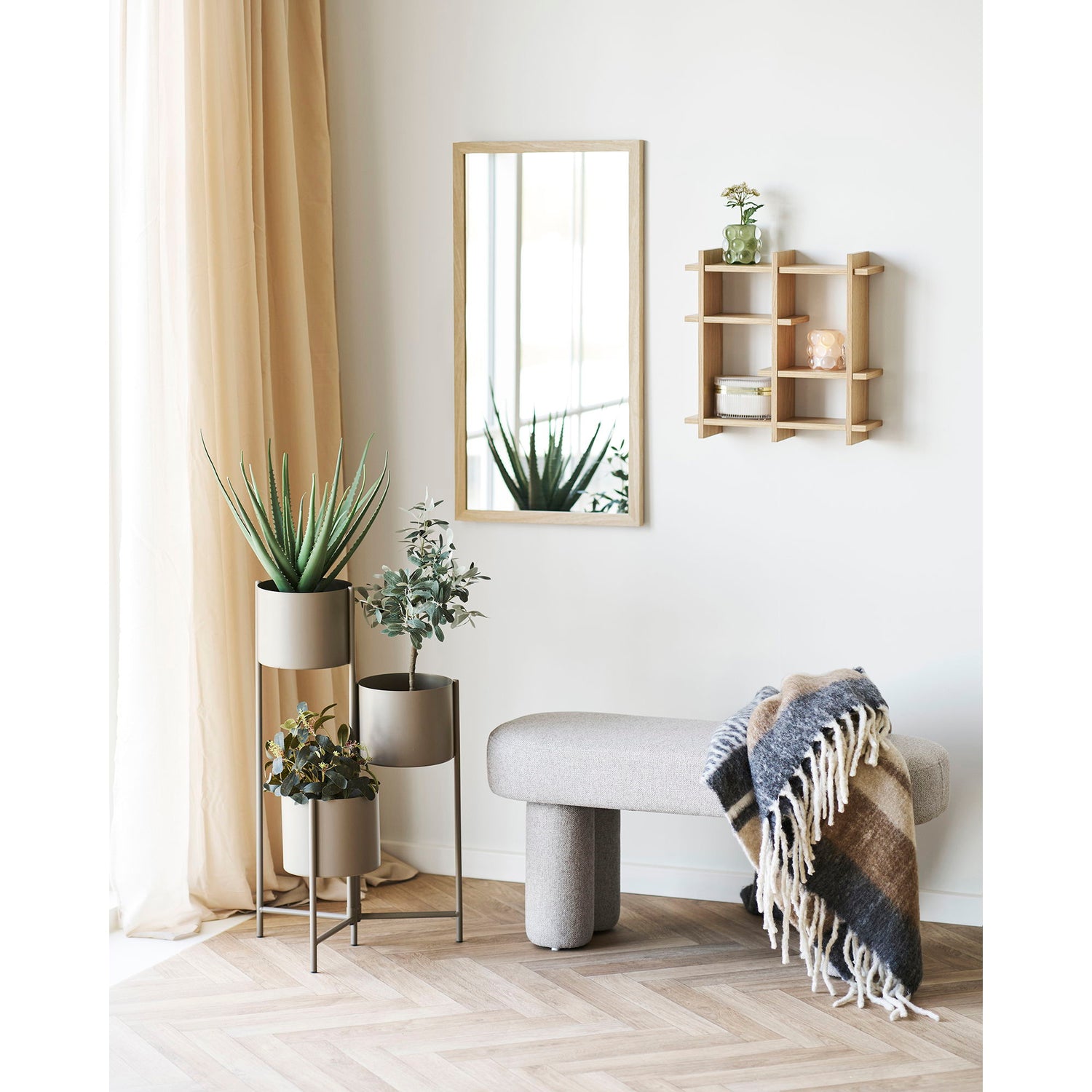 Kräutertopf - Kräutertopf, Stahl, braun 22,5 x 23 x 75,5 cm