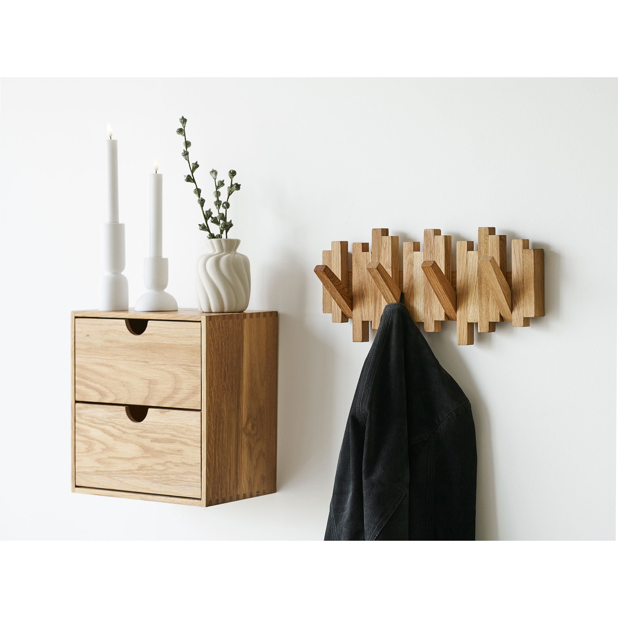 Caltra Hooks - Hooks, Eiche, Natur 3x40x18 cm