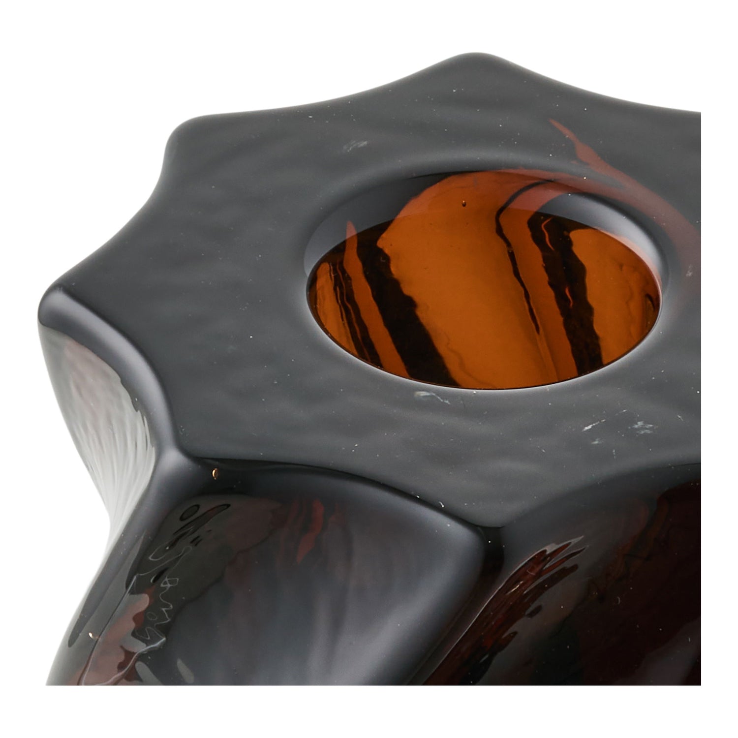 Candlestick - Candlestick, Glas, geräucherter brauner Set von 2