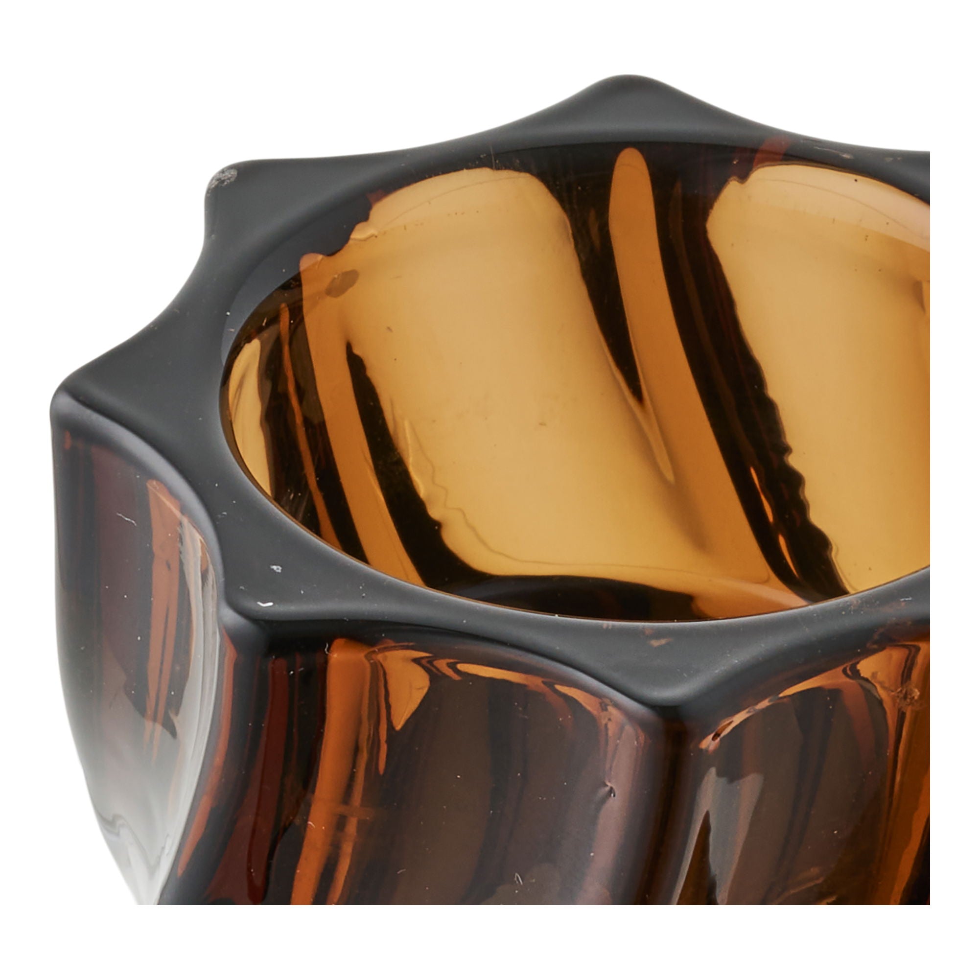 Candlestick - Candlestick, Glas, geräucherter brauner Set von 2