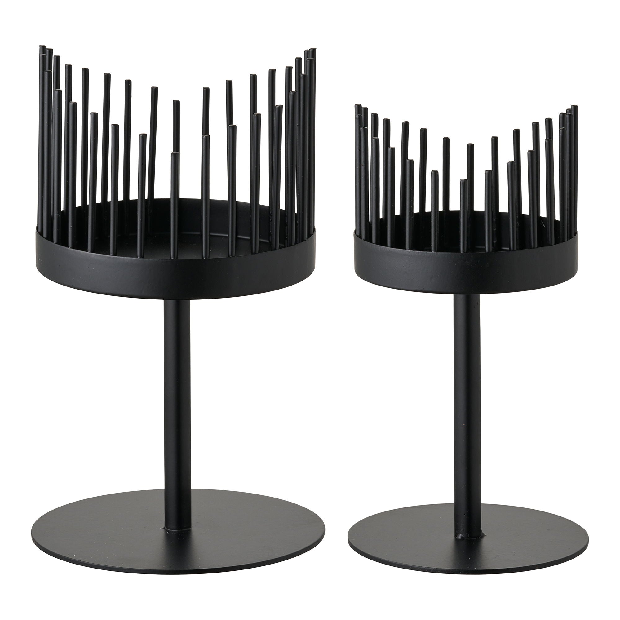 Candlestick - Candlestick, Stahl, schwarzer 2 -Set von 2