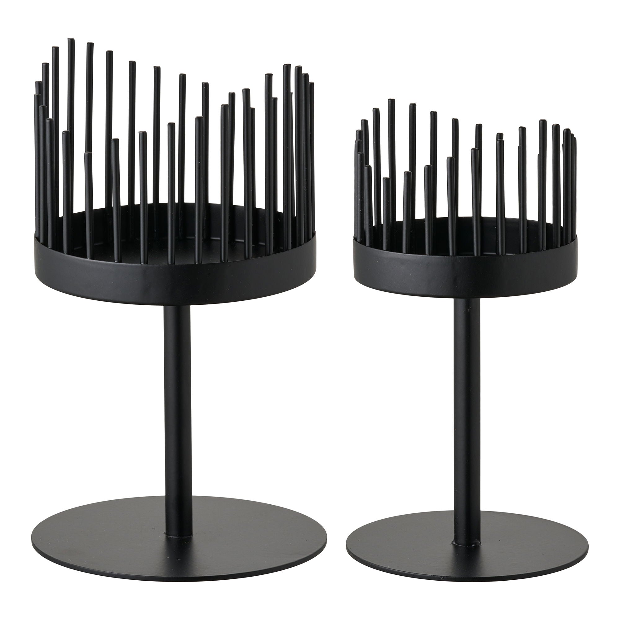 Candlestick - Candlestick, Stahl, schwarzer 2 -Set von 2