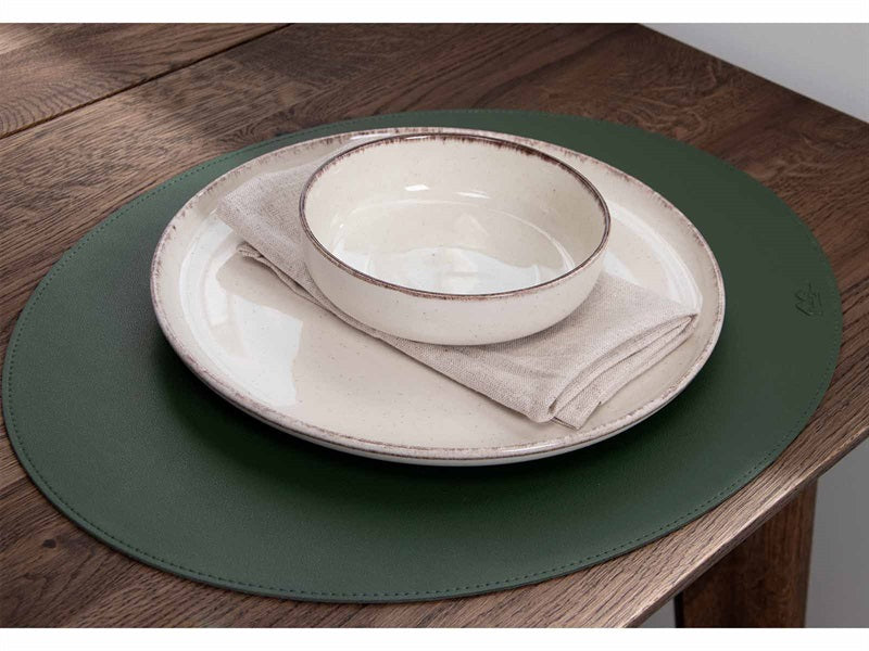 Oval Cover Serviette // grüne pu - weich