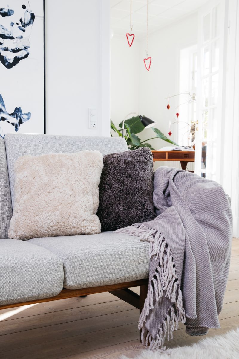 Lammfellkissen | Kurzhaarig | Neuseeland | Doppelseitig | 40x40 cm