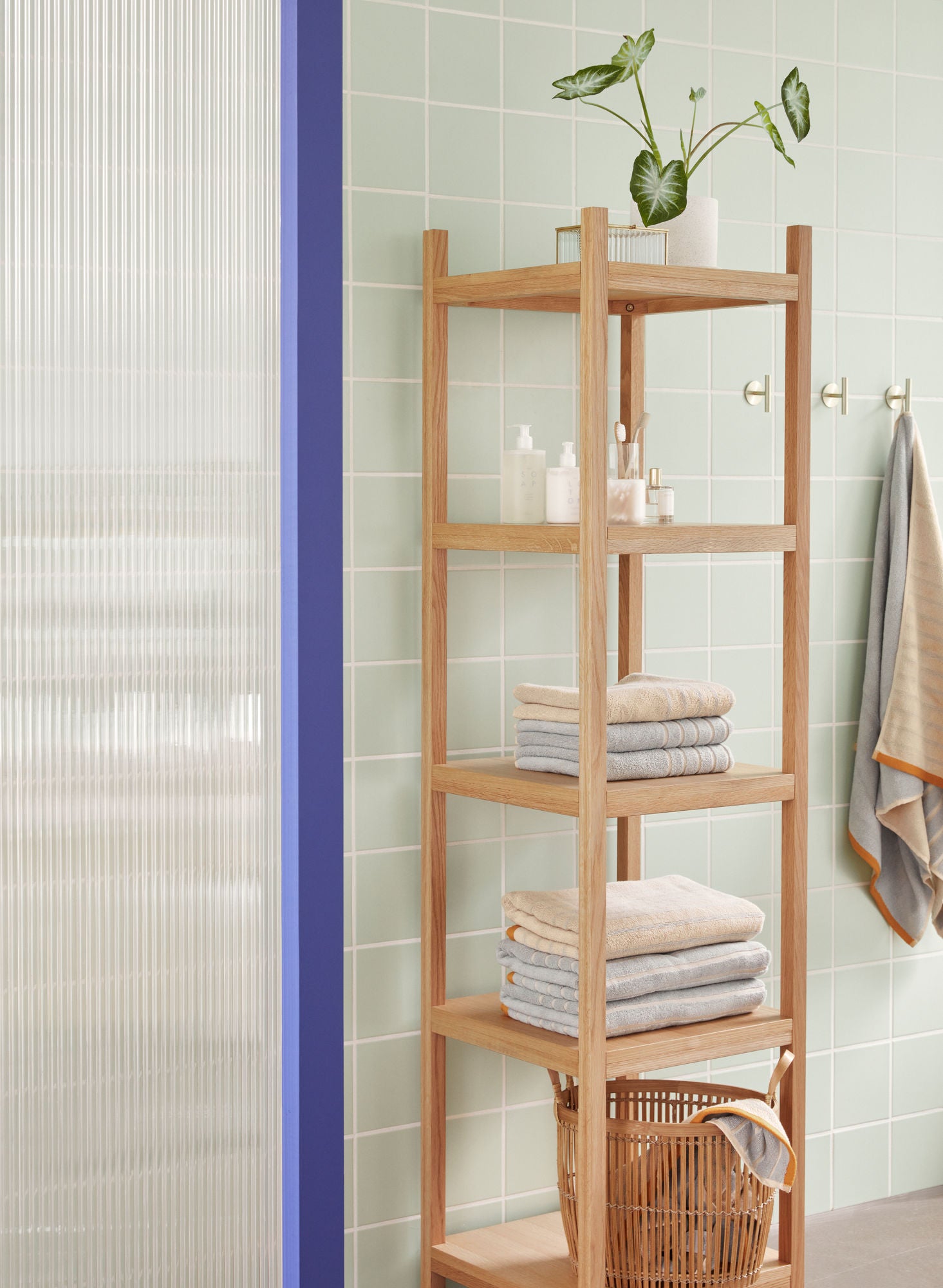 Hübsch Promenade Handtuch klein Blau/wahr