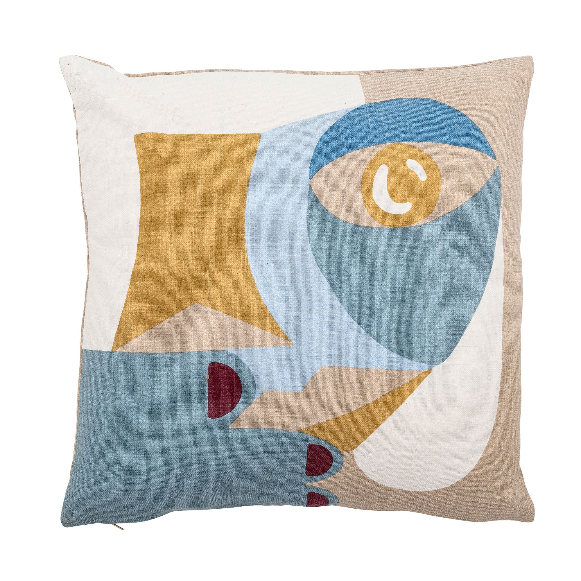 Bloomingville Ditte Kissen, Blau, Baumwolle