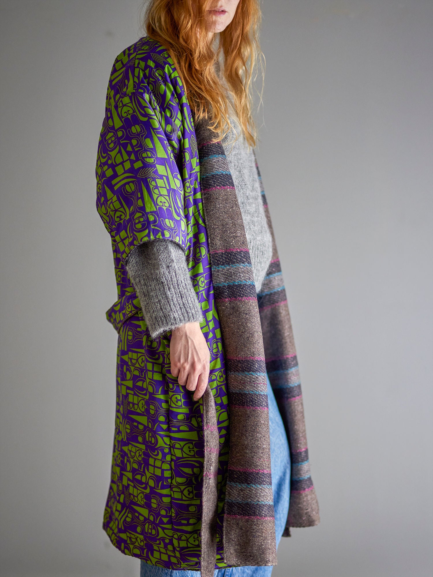 Kreative Kollektion Rieti Kimono, Gray, Upcycled