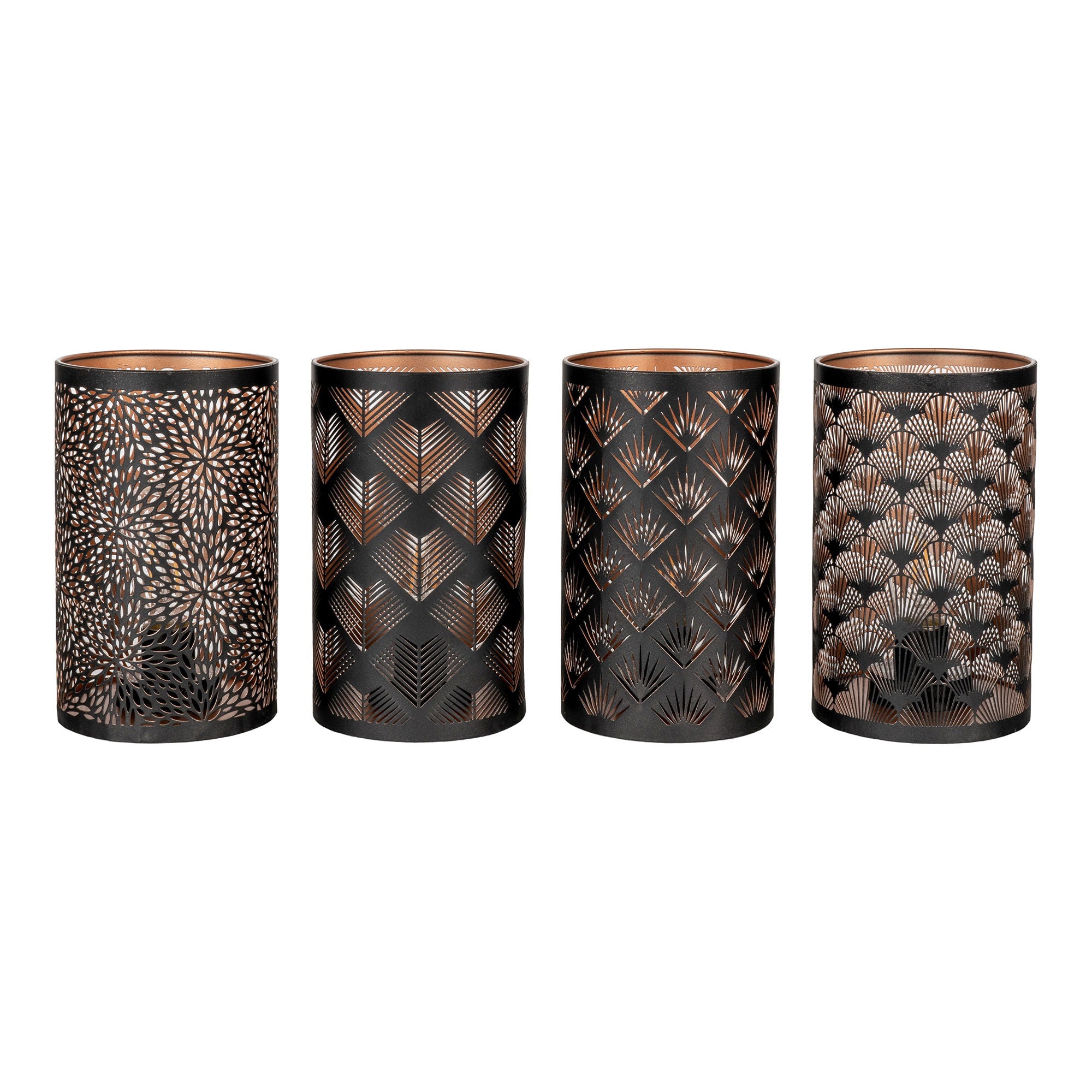Nata Lantern LED -Display - Lantern -LED -Anzeige, Schwarz/Kupfer 60 PCs.