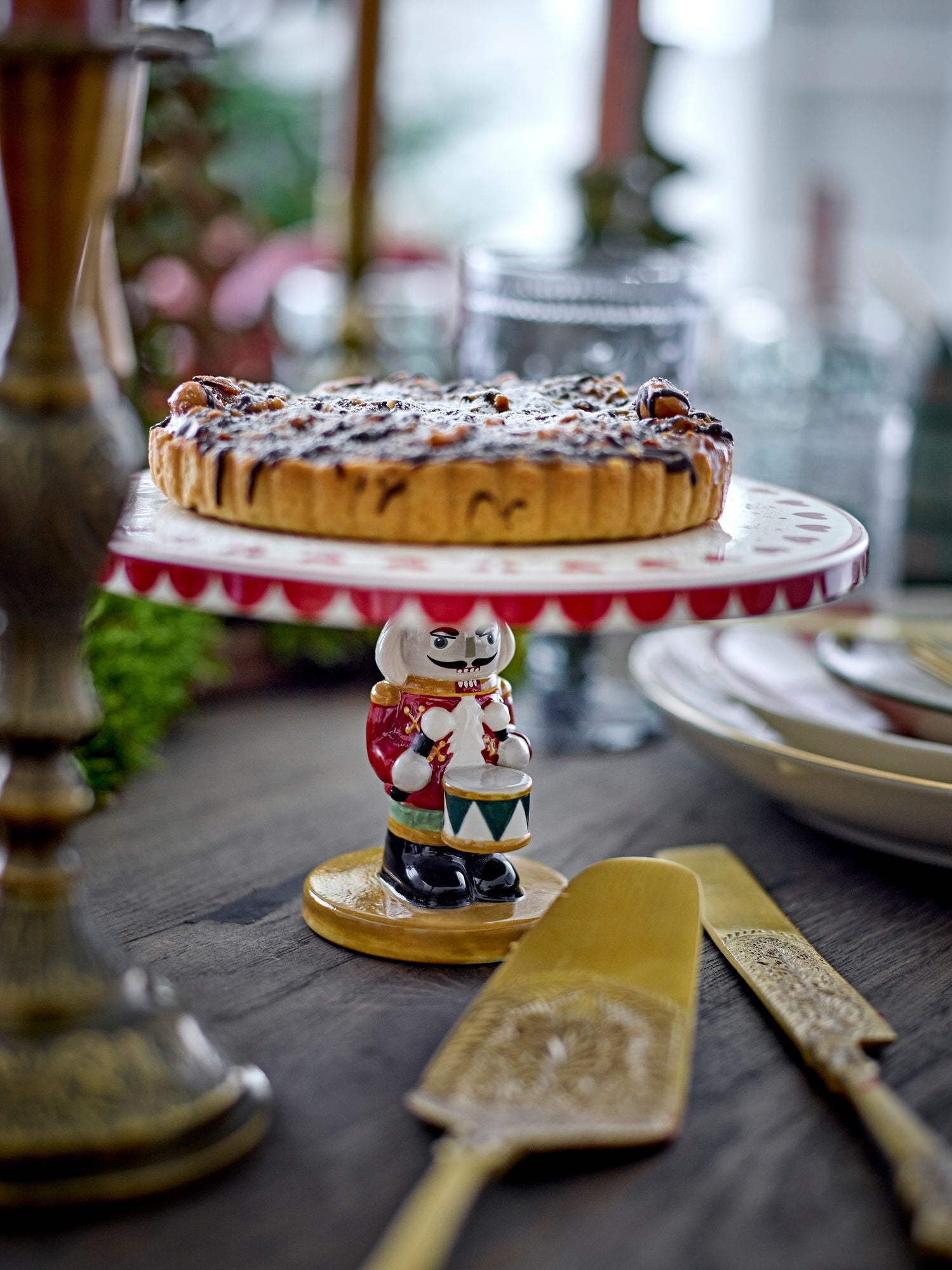 Bloomingville Jolly Cake Dish, rot, Steinzeug
