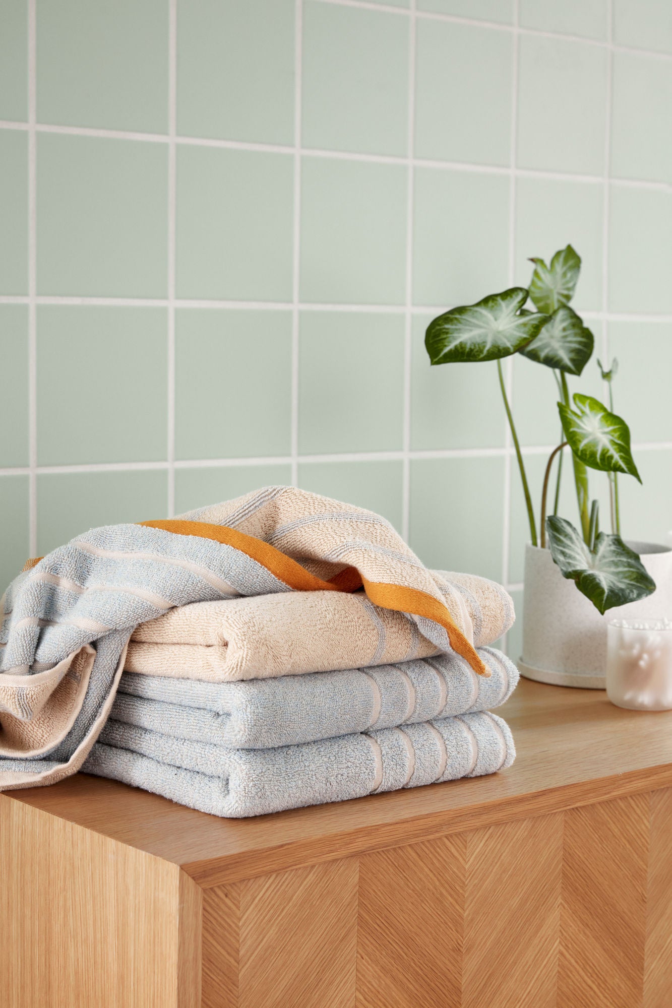 Hübsch Promenade Handtuch klein Blau/wahr