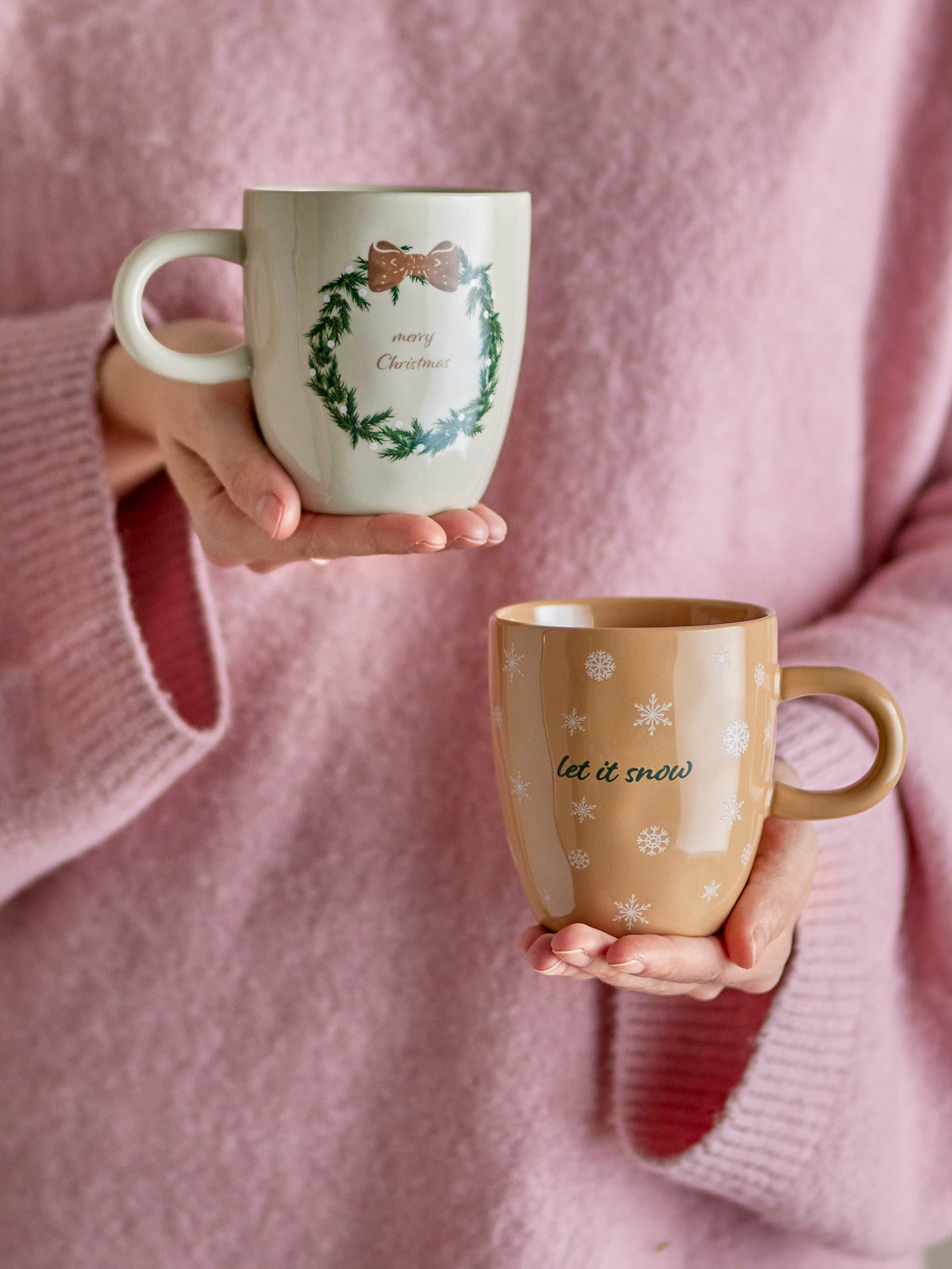 Jolina Becher, Natur, Steingut D9xH10 cm, 2er-Set