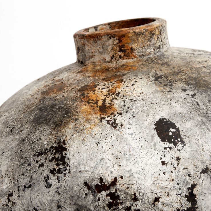 Topf Echo 80 - Rostgrau - Terrakotta - H: 80 Ø: 45 cm