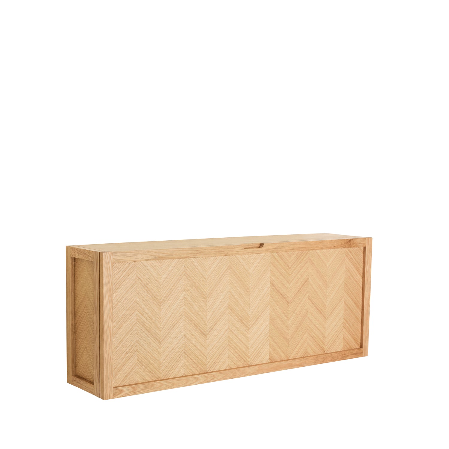 Schuhschrank mit Fischgrätenmuster, groß, naturfarben – 100 x 25 x 40 cm