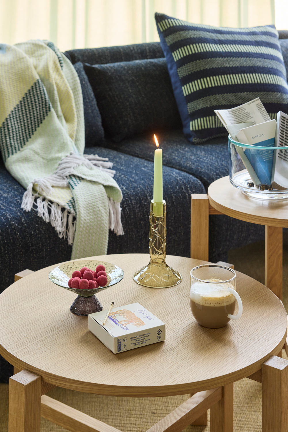 Four Couchtisch Natural (2er-Set) – ø68xh42cm, ø48xh55cm