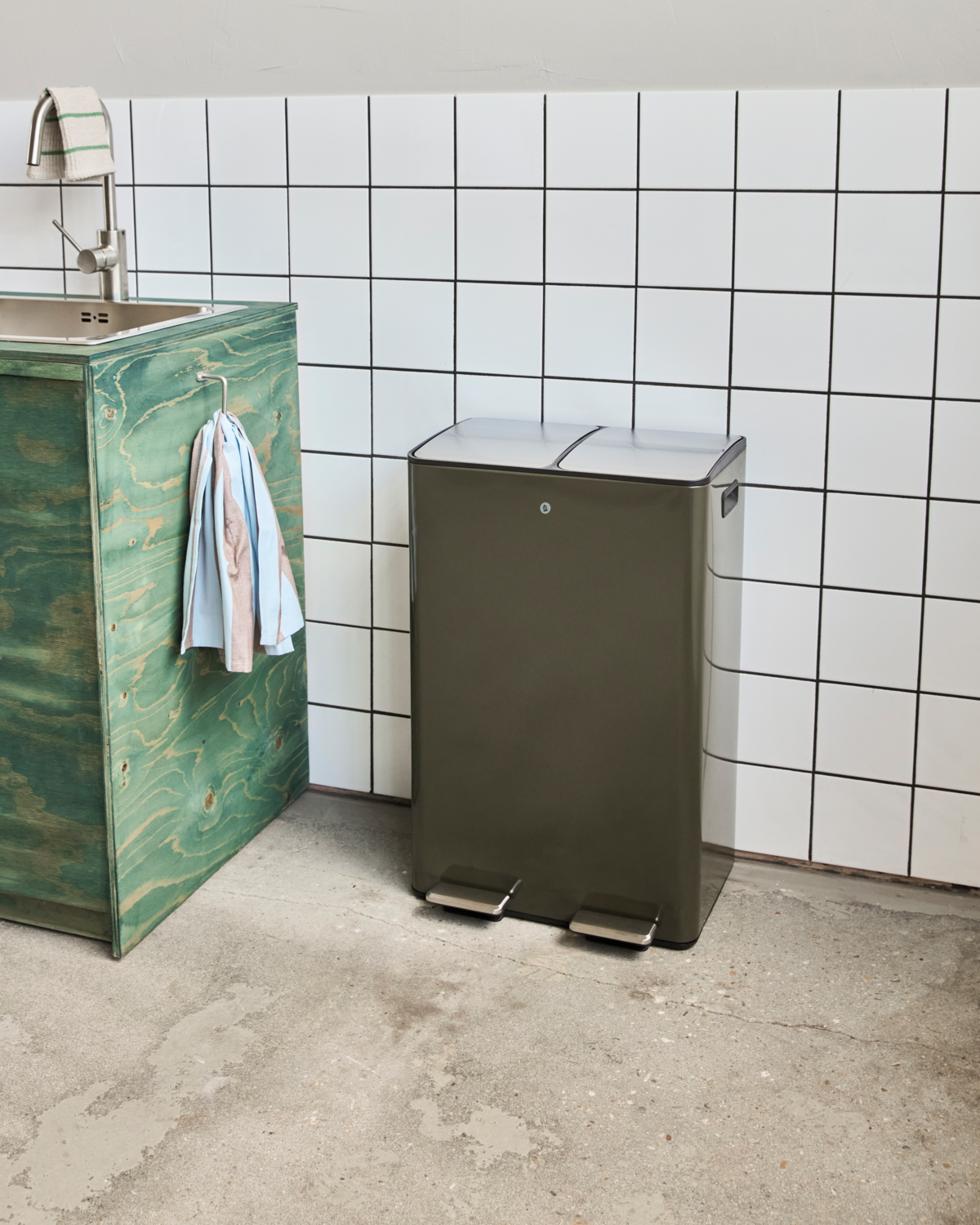 Mülleimer, HDSchwarz, Grün