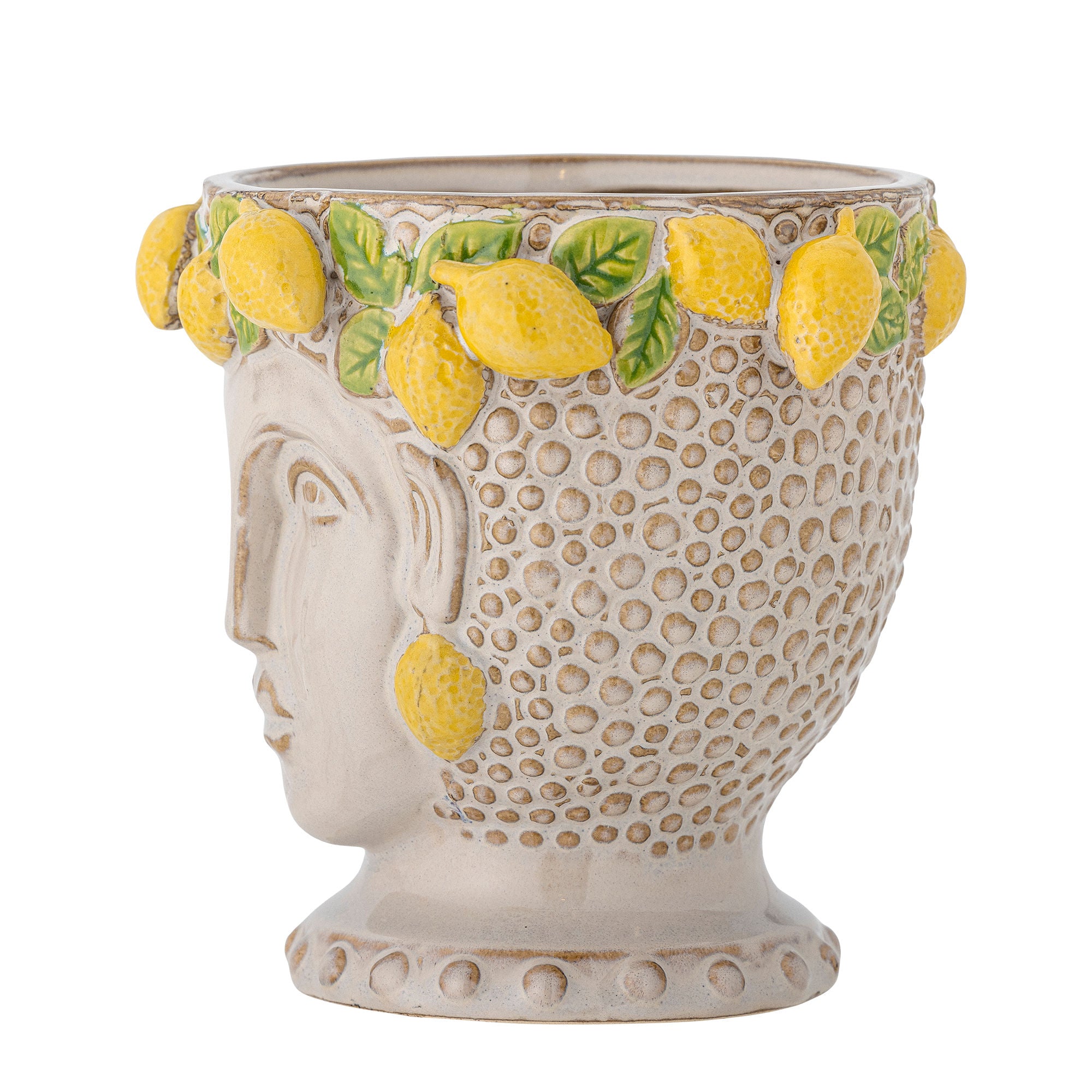 Kreative Kollektion Limone Kräutertopf Hjules, Gelb, Steinzeug