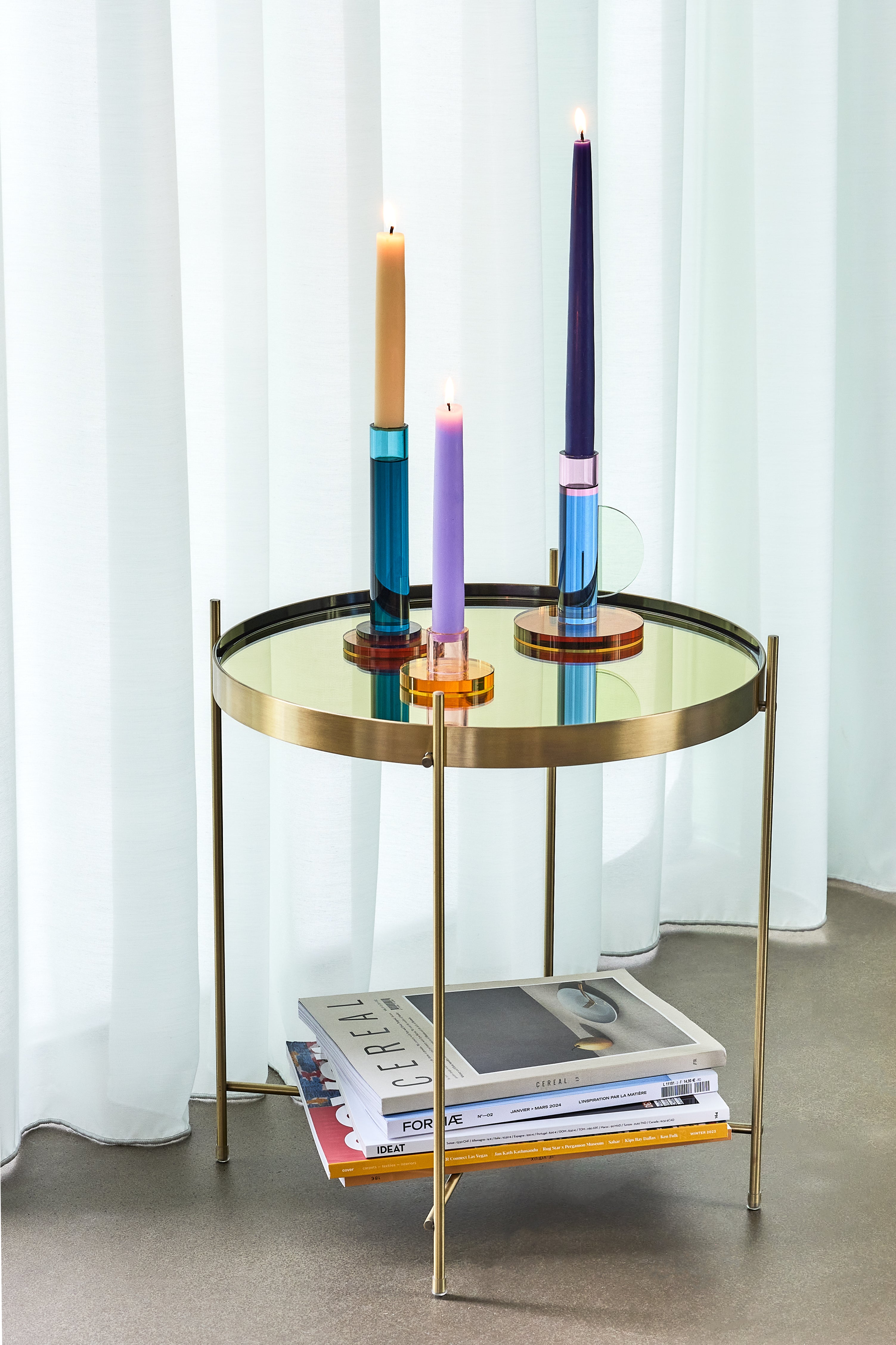 Seitentisch -Messingfarbe reflektieren - Ø43xh45cm