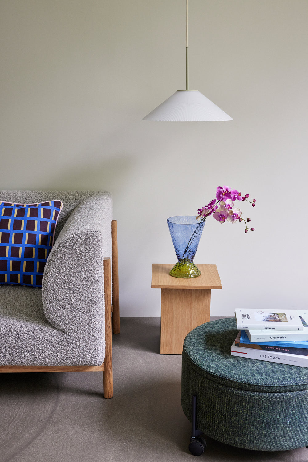 Massive Pendelleuchte Weiß/Sand – ø44xh34cm, E27