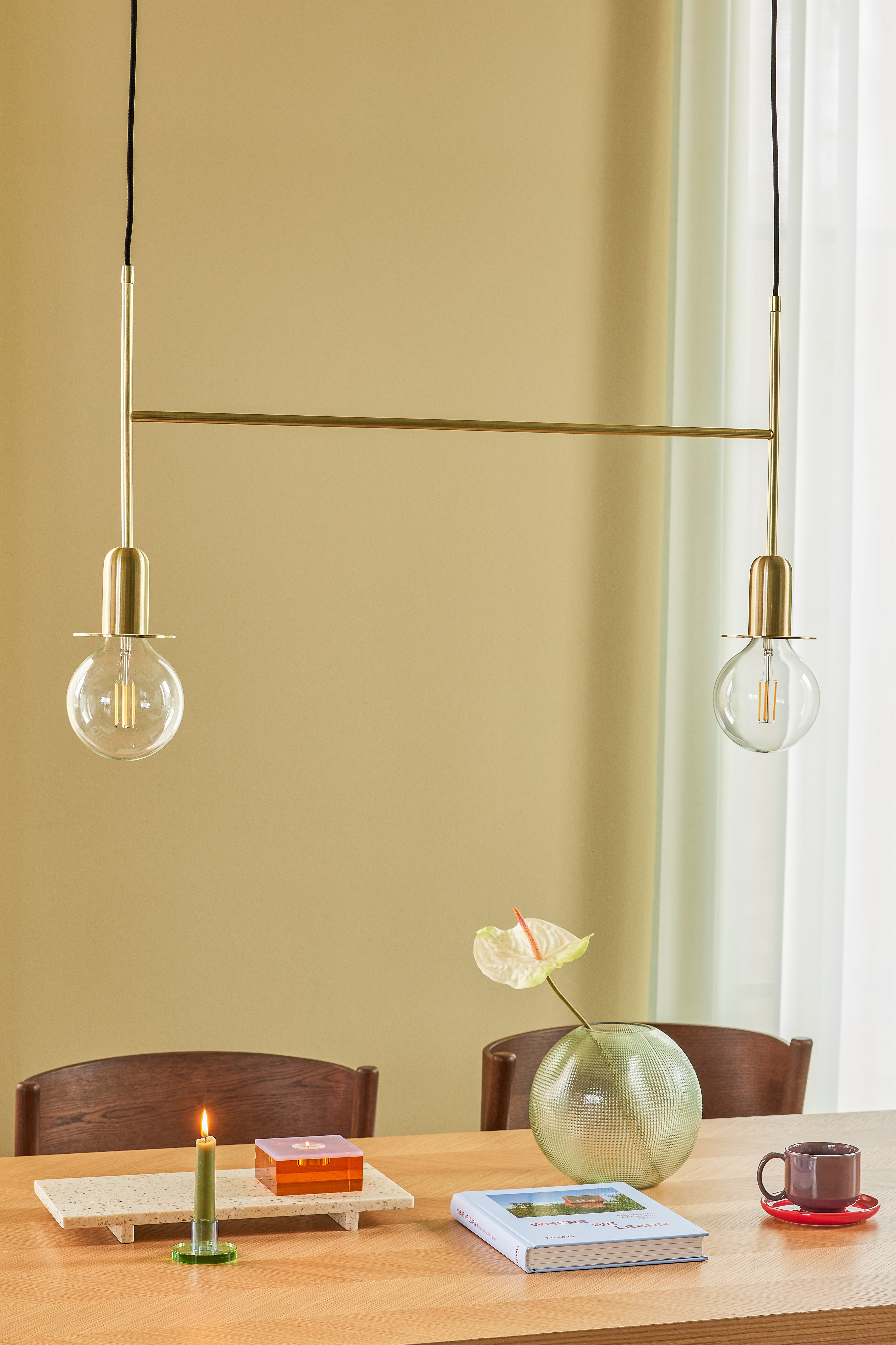 Zweimal angehender Messingfarbe - 86xH40CM, E27/40W