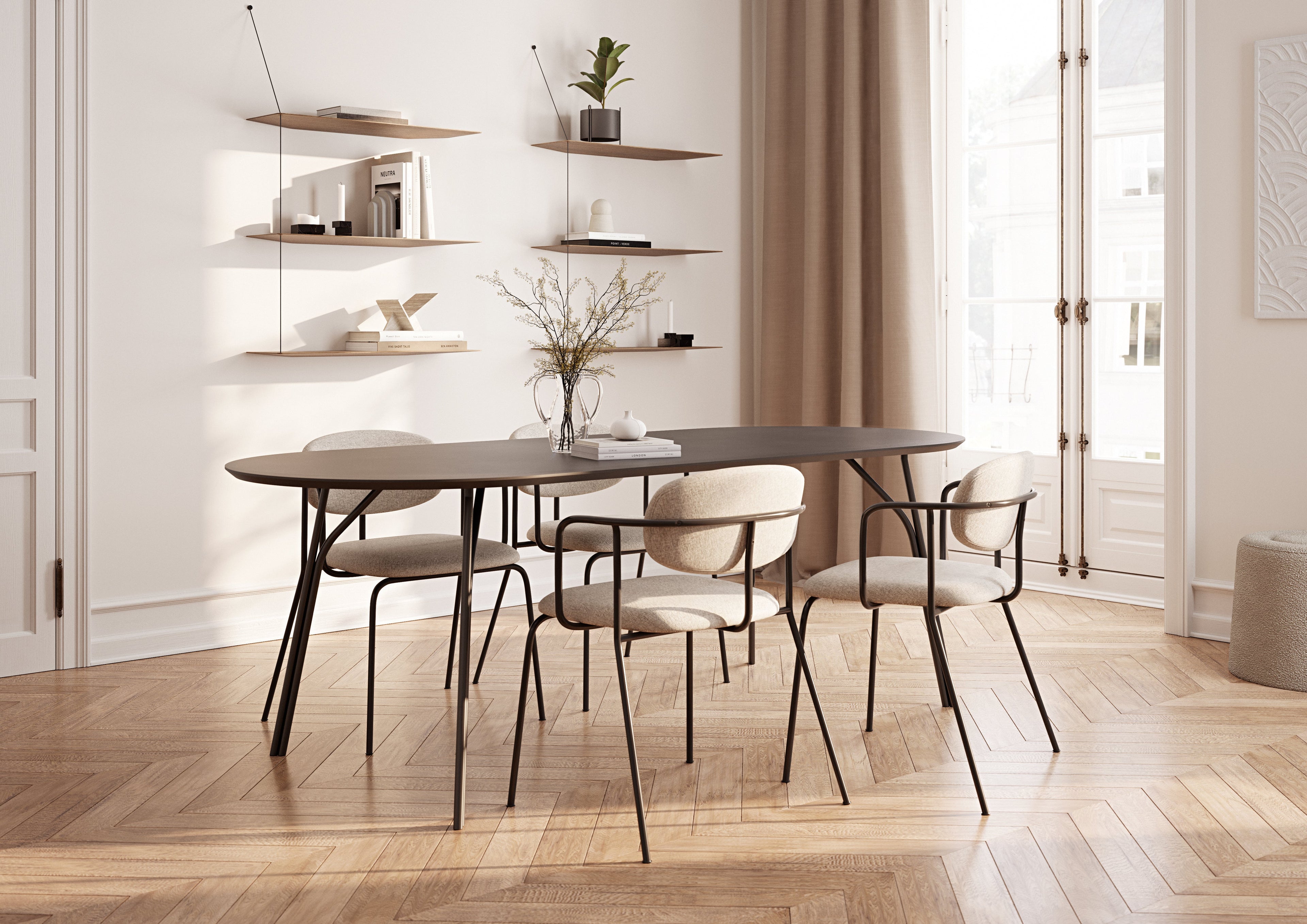 Tree Esstisch (220 cm) – Schwarz/Schwarz