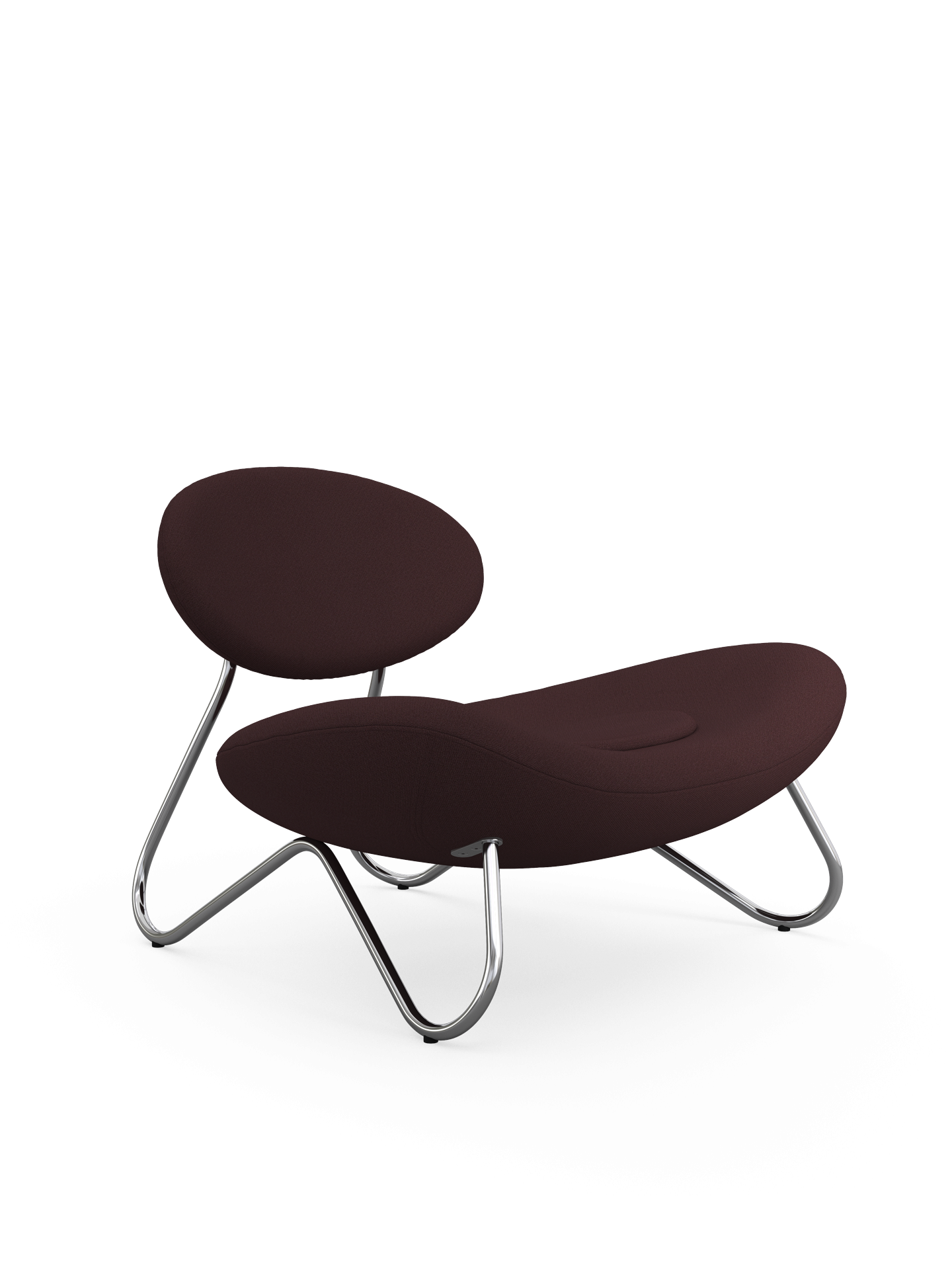 Meadow Lounge Chair – Bordeaux/Gebürsteter Stahl