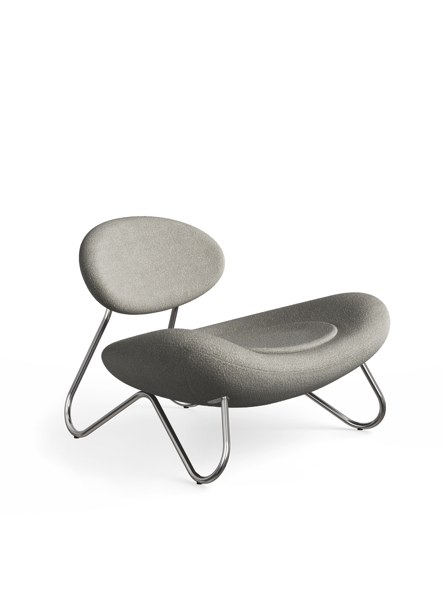 Meadow Lounge Chair – Warmes Grau/Chrom