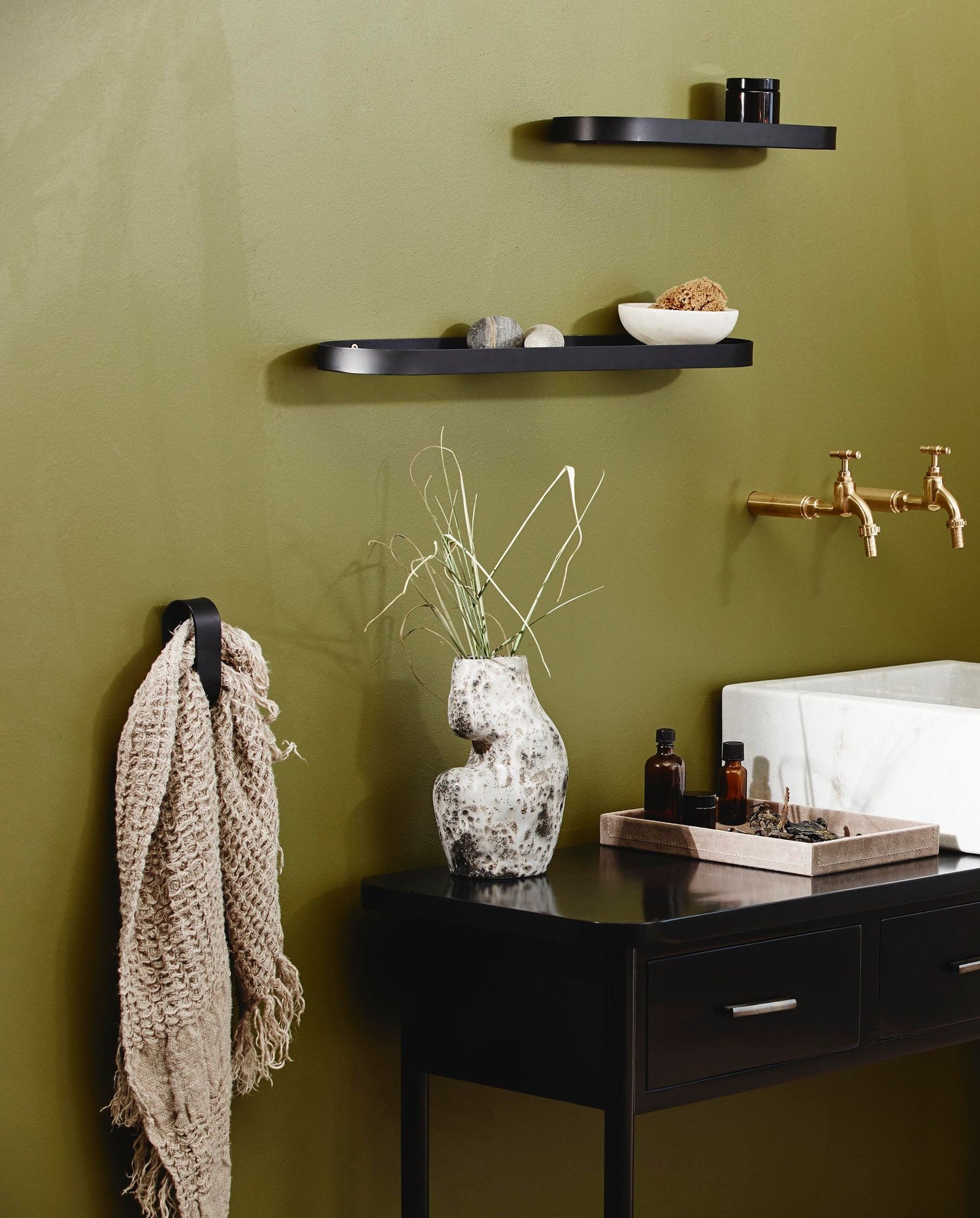 SOTRA -Handtuchhalter in Edelstahl - H10,5 cm - Schwarz