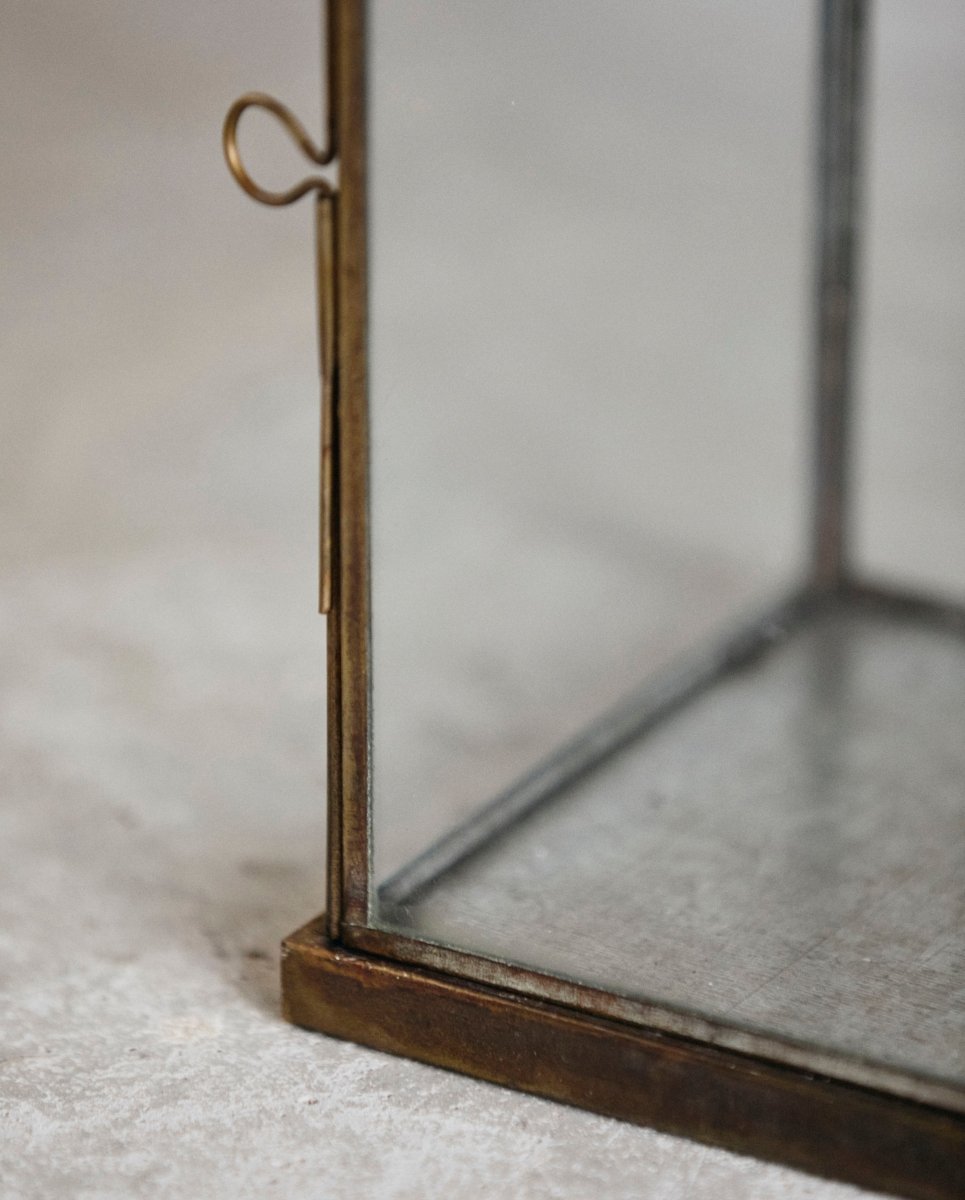 ANTIKE Laterne aus Eisen – H30 cm – Goldfinish