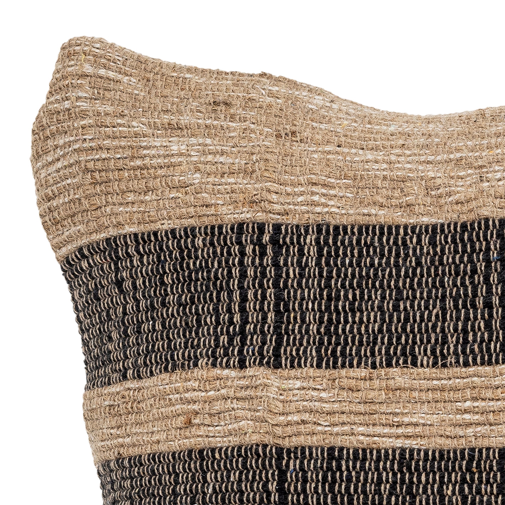 Bloomingville Temi Kissen, schwarz, recycelte Baumwolle