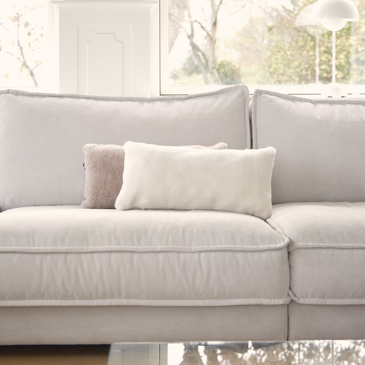 Lammfellkissen | Mokassin | Doppelseitig | 28x56cm