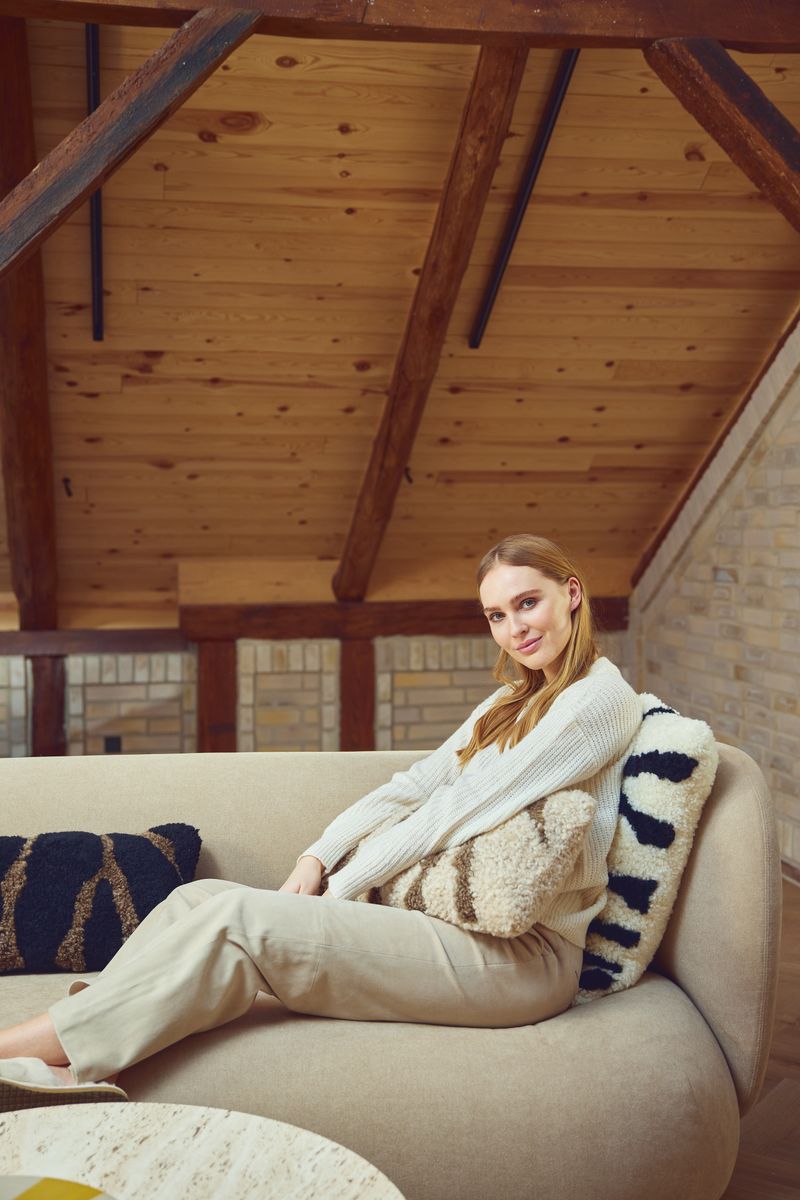 Zebra-Lammfellkissen | Kurzhaarig | Neuseeland | Doppelseitig | 60x60cm