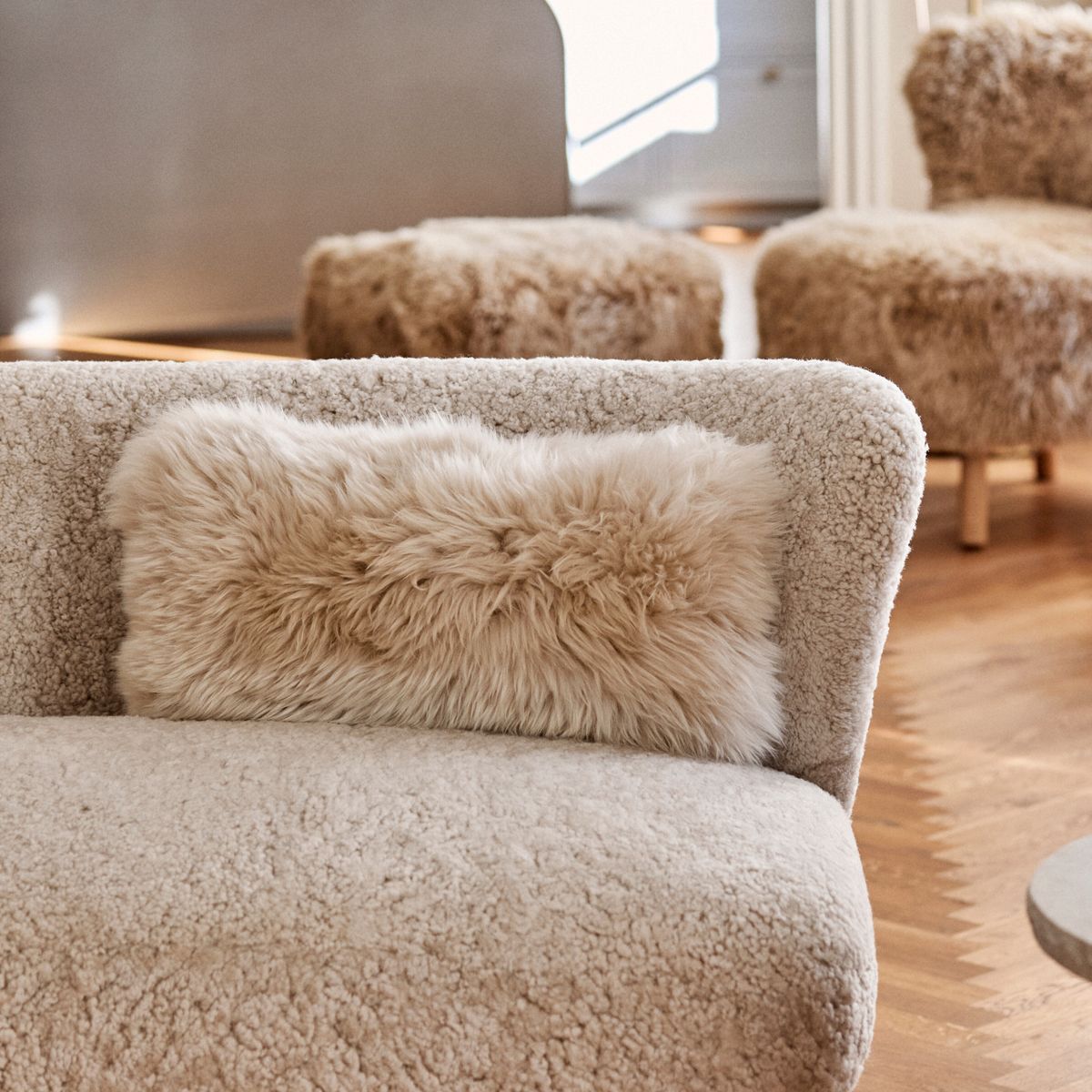 Lammfellkissen | Langhaarig | Neuseeland | 28x56cm