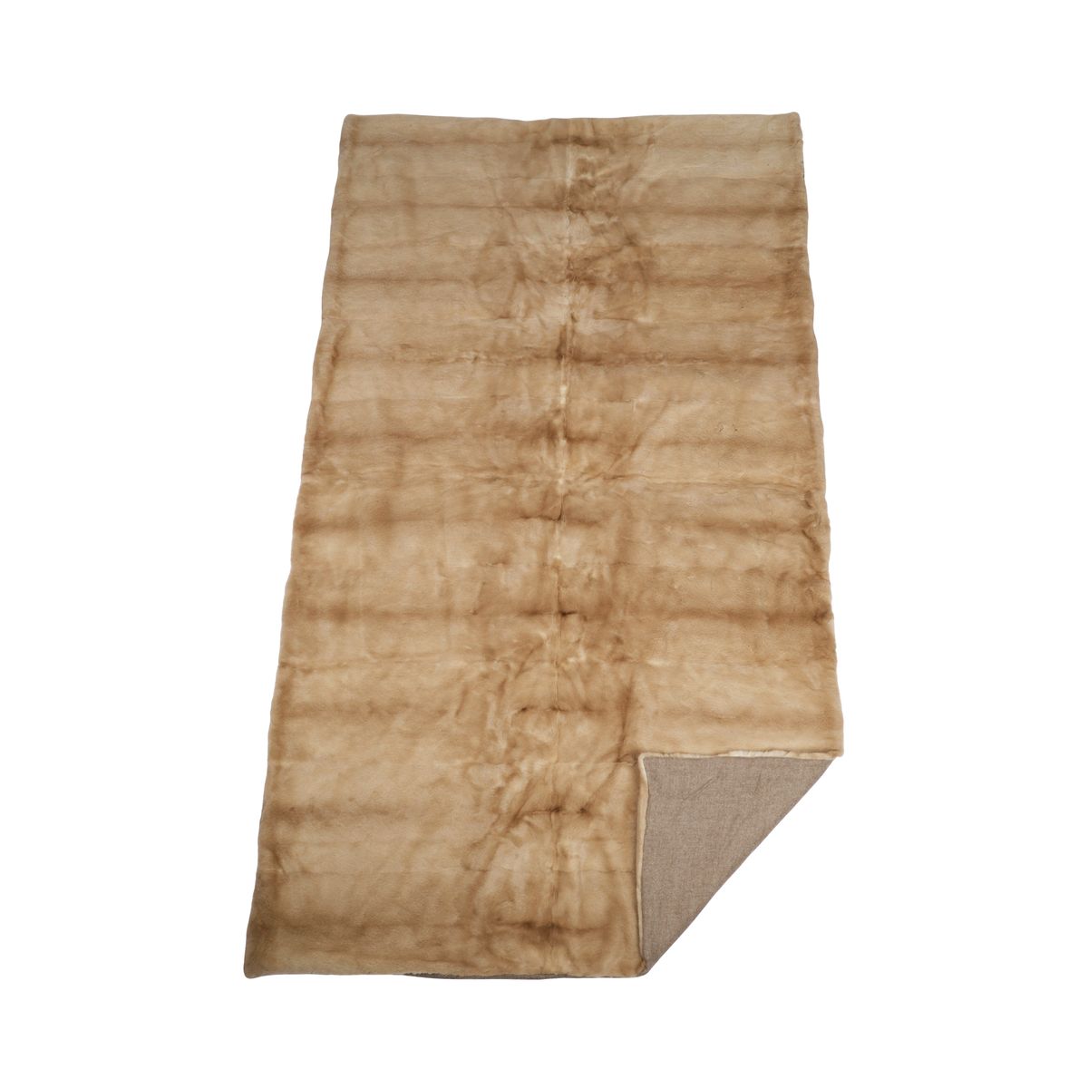 Nerz kariert | Rückseite aus Kaschmir | Palomino | 130x220 cm