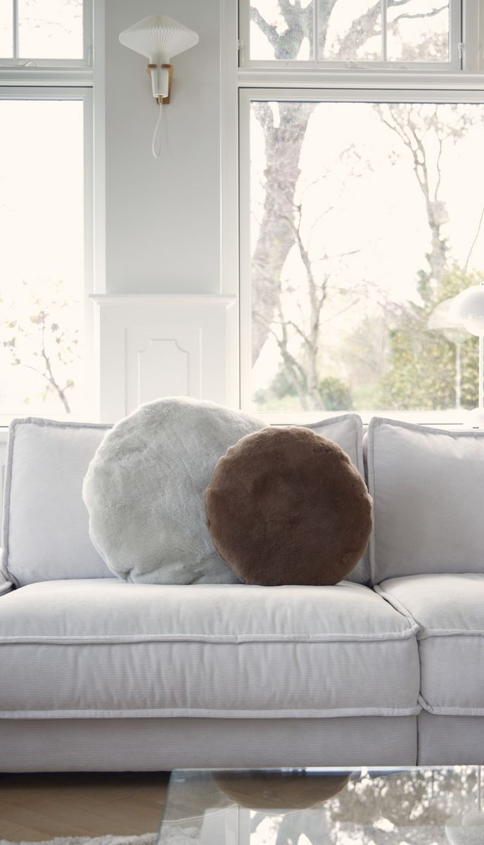 Lammfellkissen | Samt | Mokassin | Doppelseitig | Ø45 cm & Ø62 cm