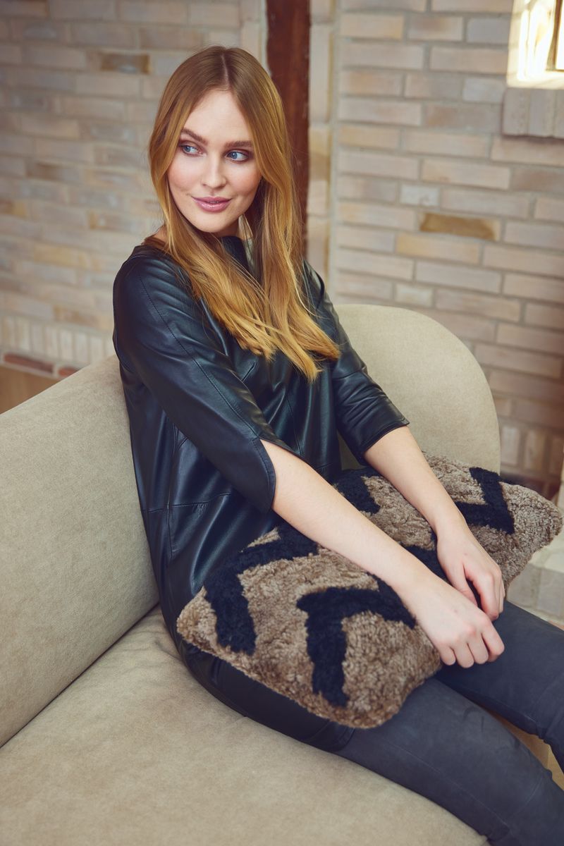 Zickzack-Lammfellkissen | Kurzhaarig | Neuseeland | Doppelseitig