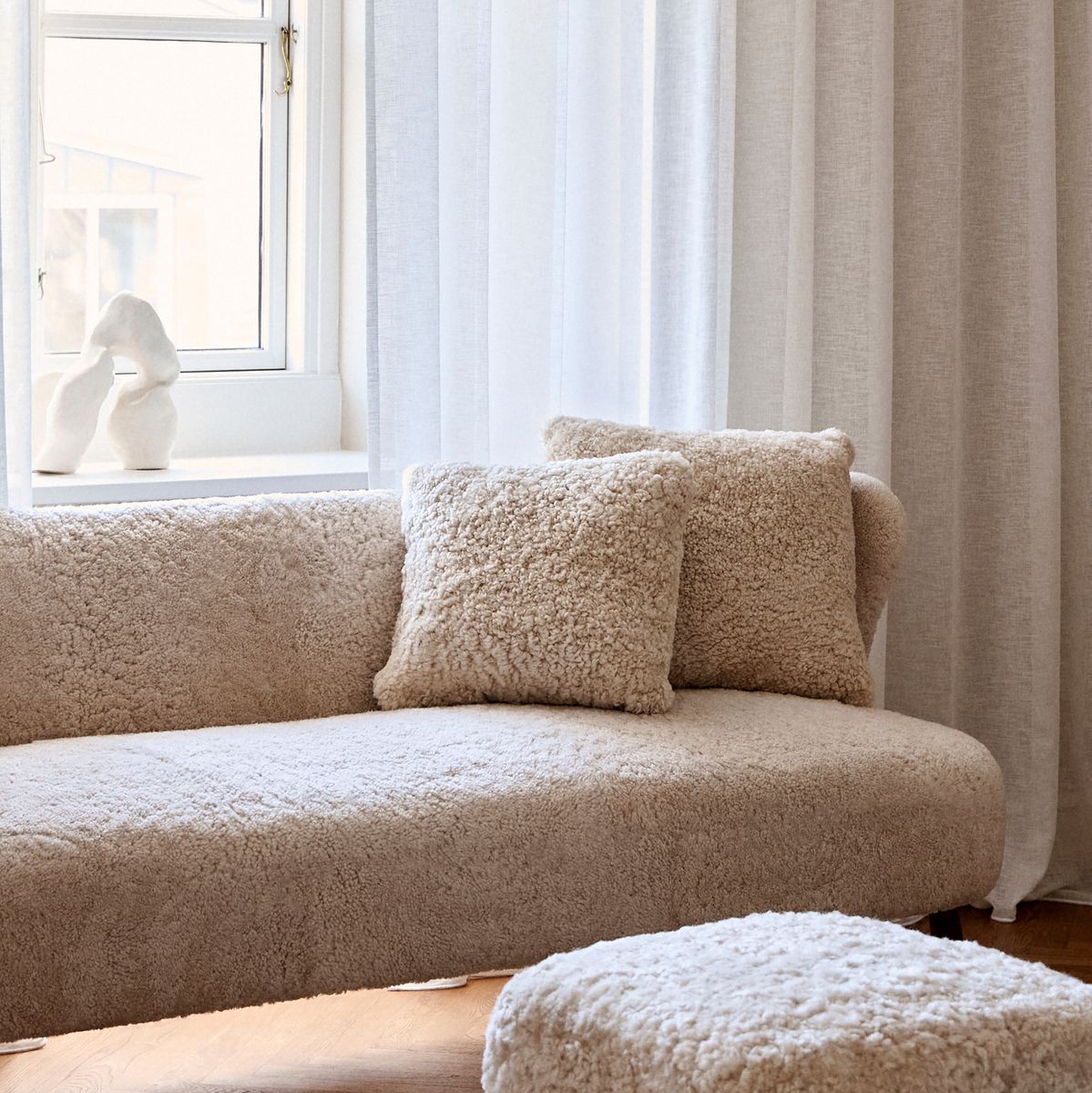 Lammfellkissen | Kurzhaarig | Neuseeland | Doppelseitig | 40x40 cm