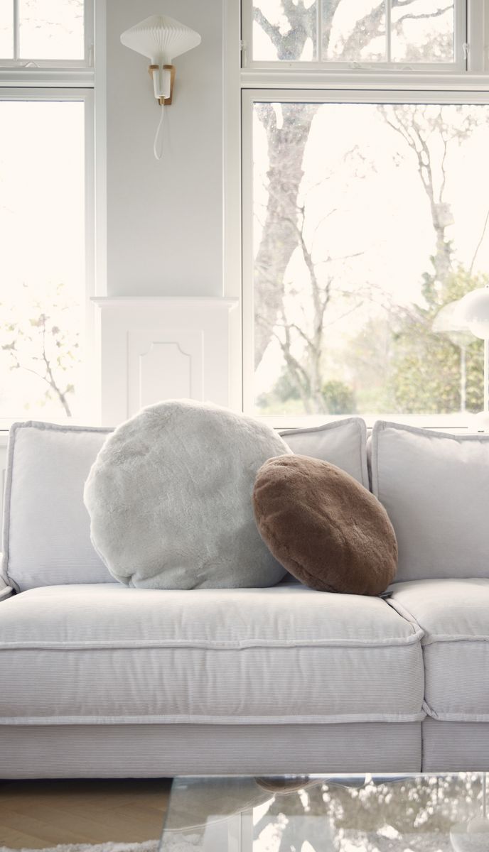 Lammfellkissen | Samt | Mokassin | Doppelseitig | Ø45 cm & Ø62 cm