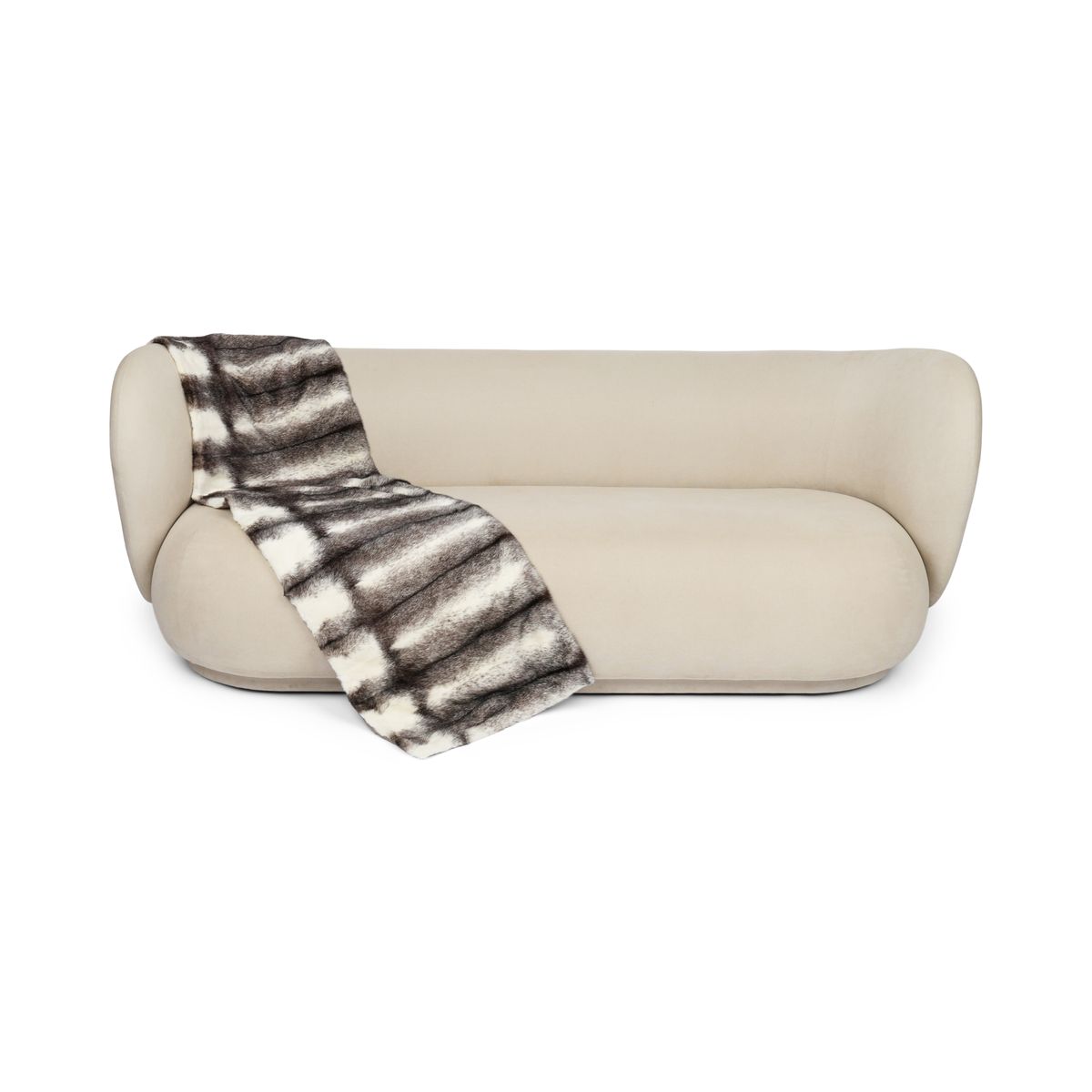 Nerz kariert | Rückseite aus Kaschmir | Schwarzes Kreuz | 50x170 cm