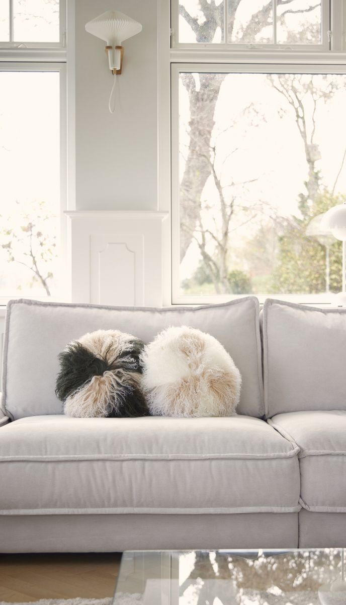 Lammfellkissen | Lockig | Tibet | Ø45 cm, Ø62 cm und Ø38 cm