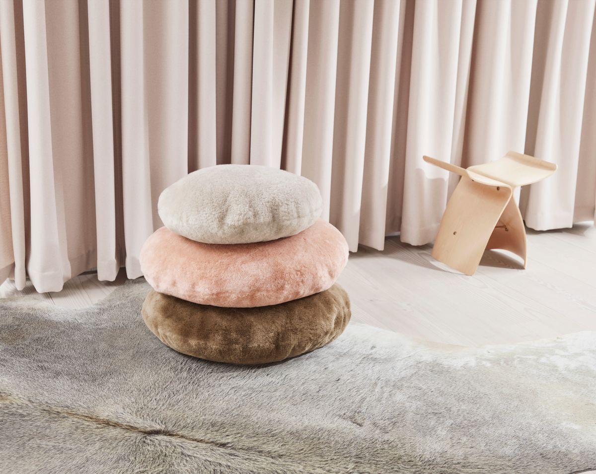 Lammfellkissen | Samt | Mokassin | Doppelseitig | Ø45 cm & Ø62 cm