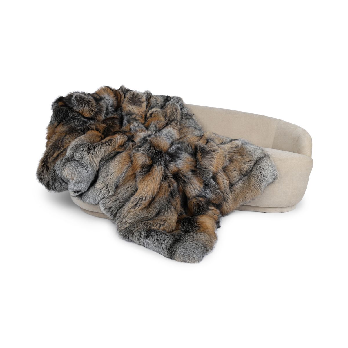 Premium Teppich aus Fuchs | Rückseite aus Kaschmir | Goldkreuz | 155 x 220 cm