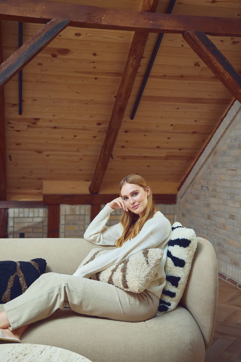 Zebra-Lammfellkissen | Kurzhaarig | Neuseeland | Doppelseitig | 30x60 cm