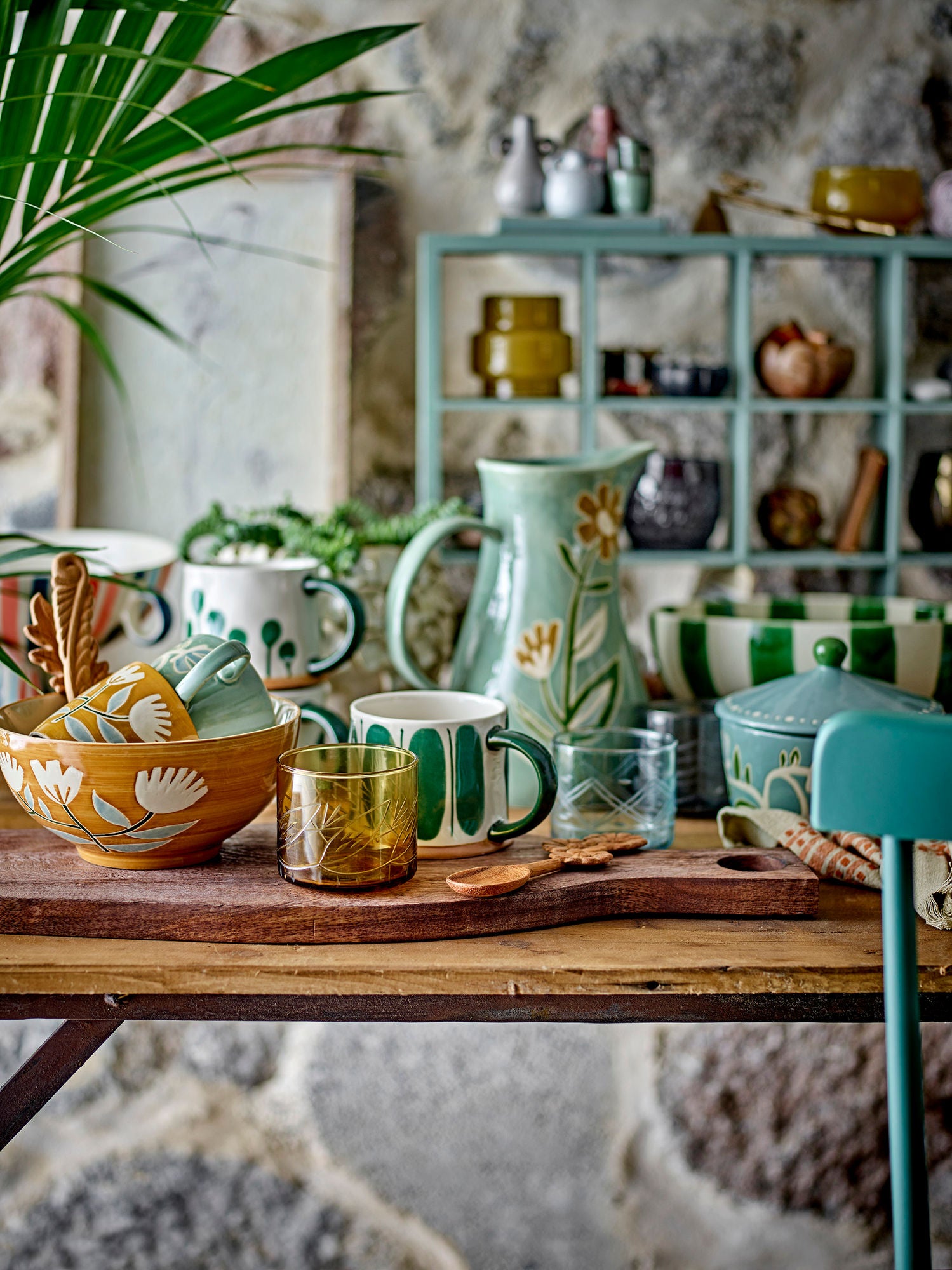 Kreative Kollektion Linora Tassen, Grün, Steinzeug