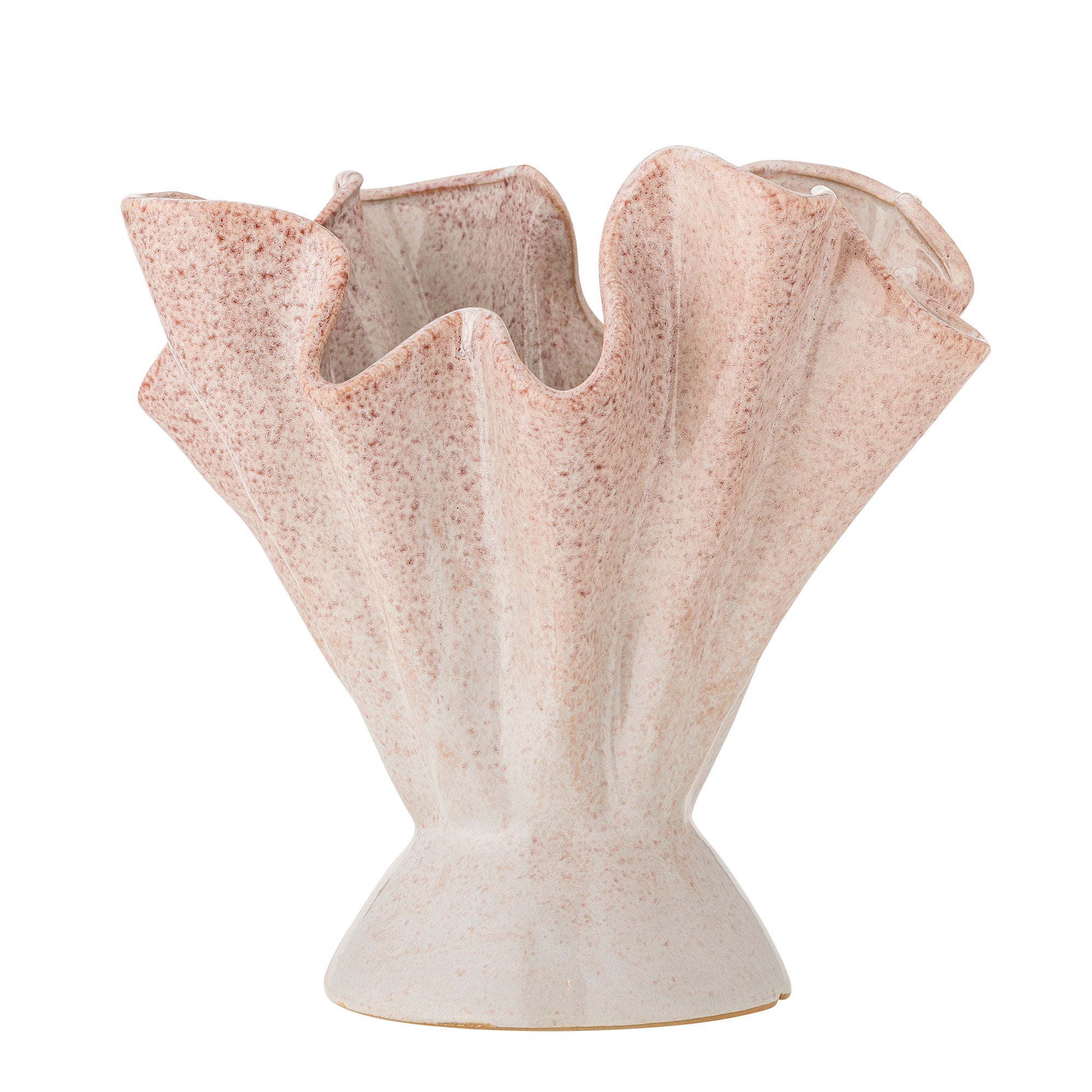 Bloomingville Plier Vase, Rosa, Steinzeug