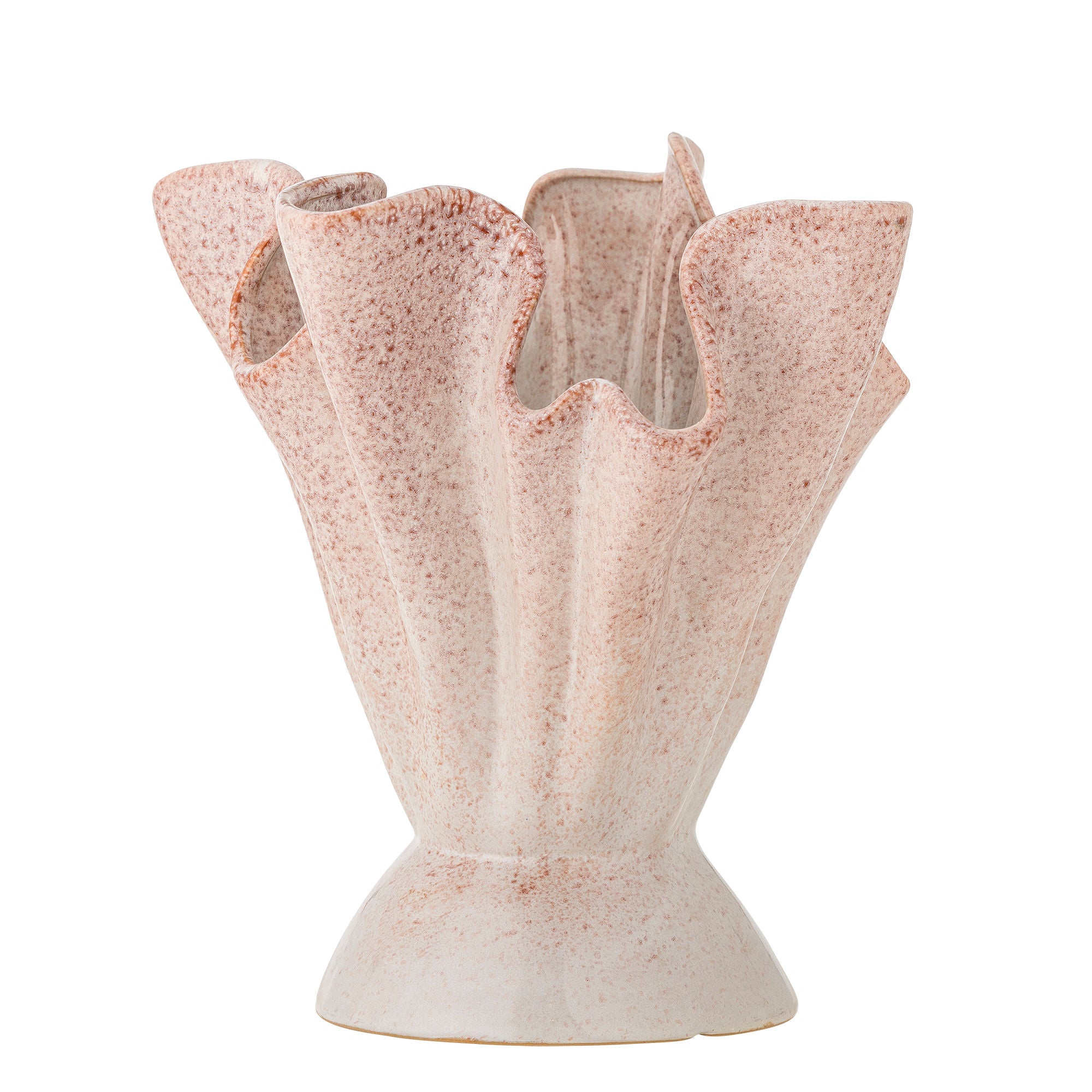 Bloomingville Plier Vase, Rosa, Steinzeug