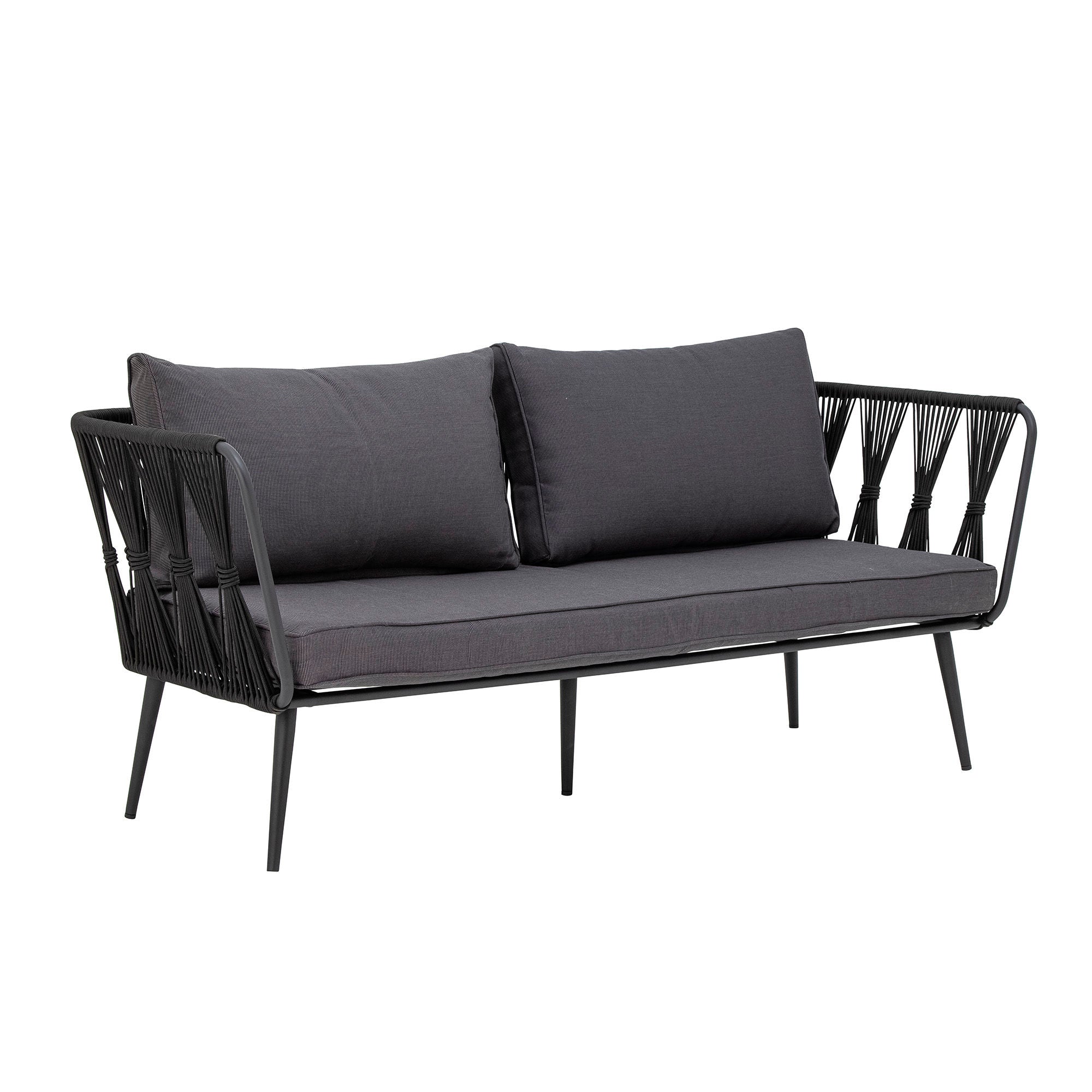 Bloomingville Pavon feuerresistentes Sofa, Schwarz, Metall