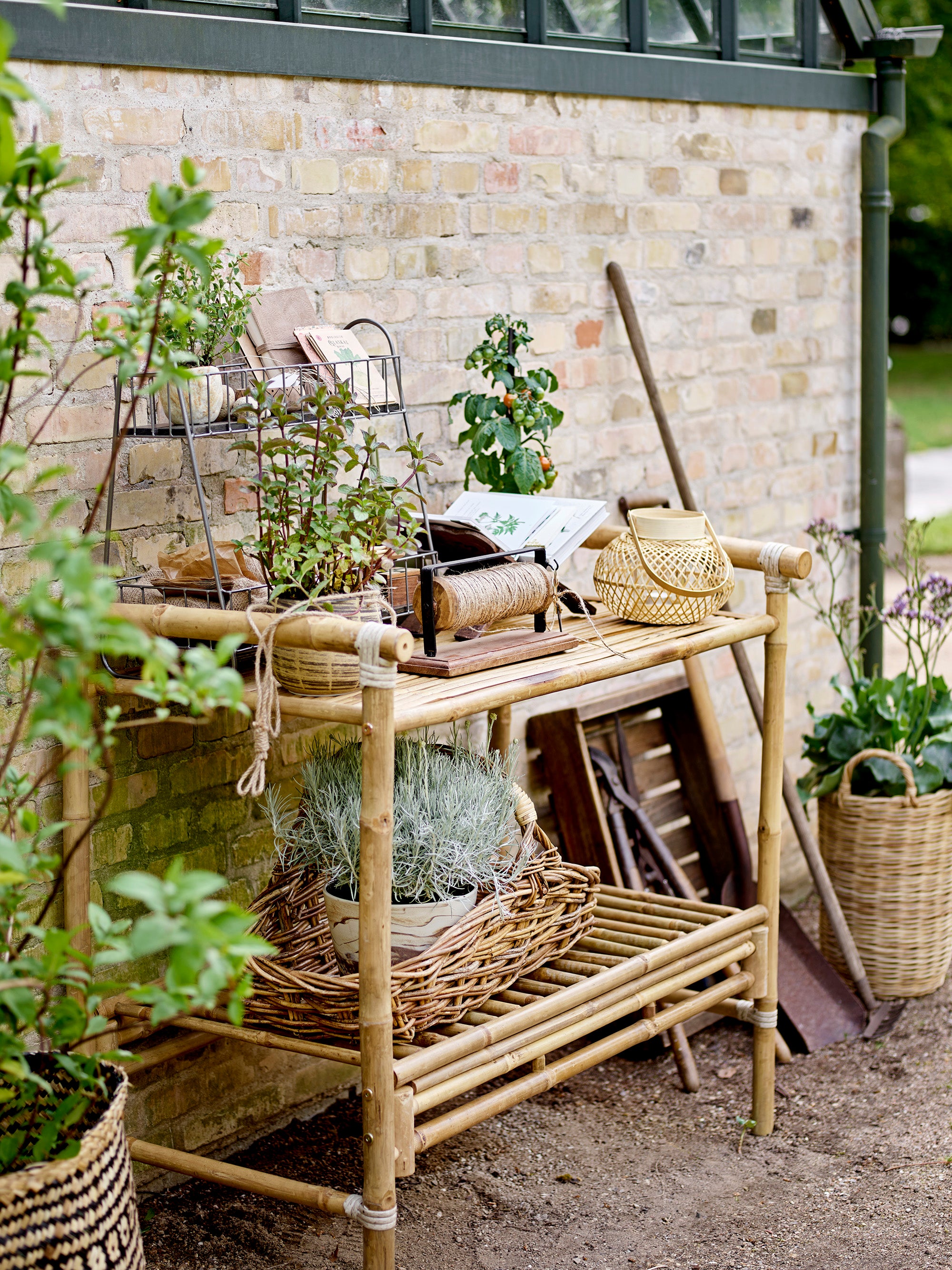 Malda -Laternen mit Glas, Natur, Bambus