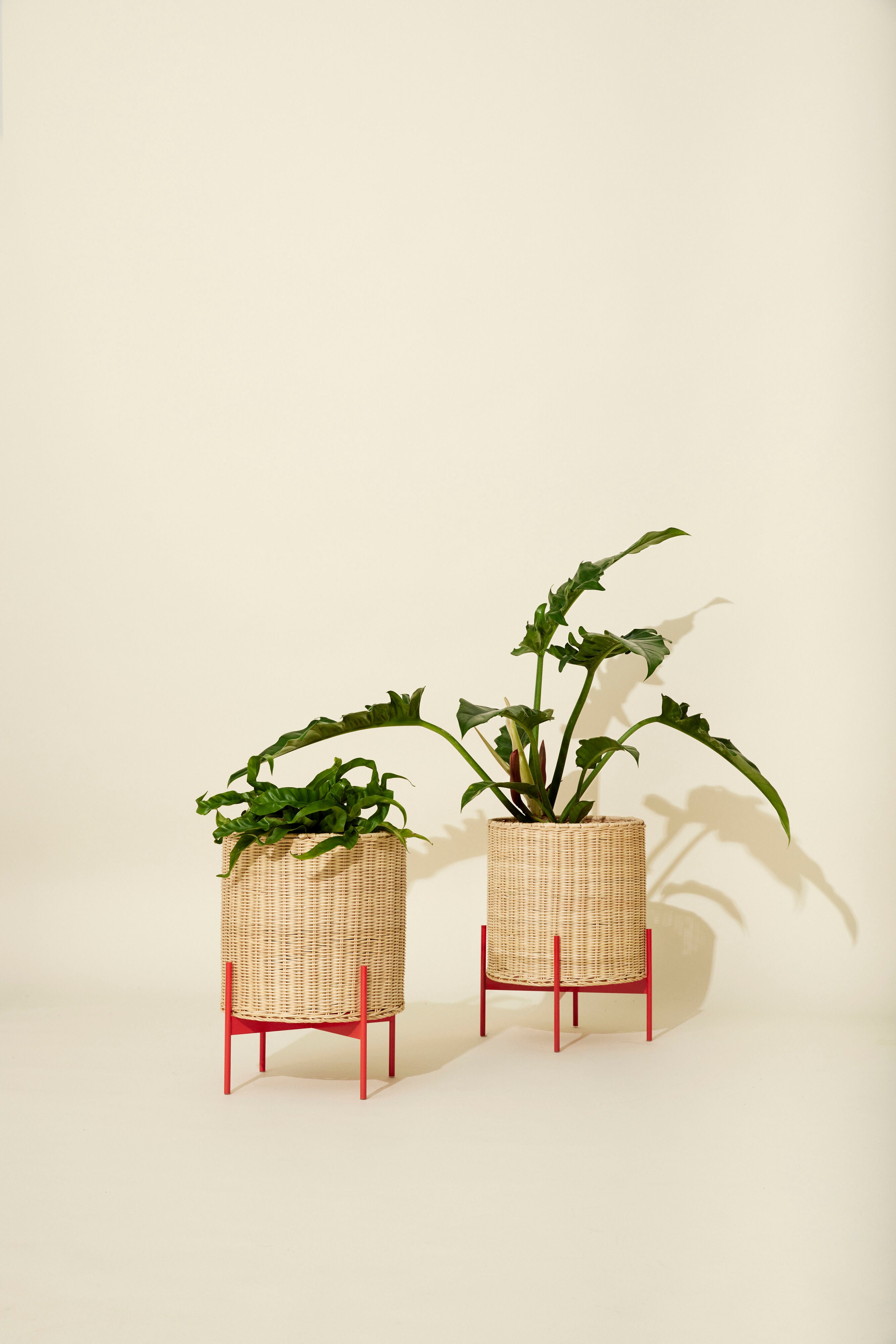 Splint Pot Natur/Rot - ø30xh40cm