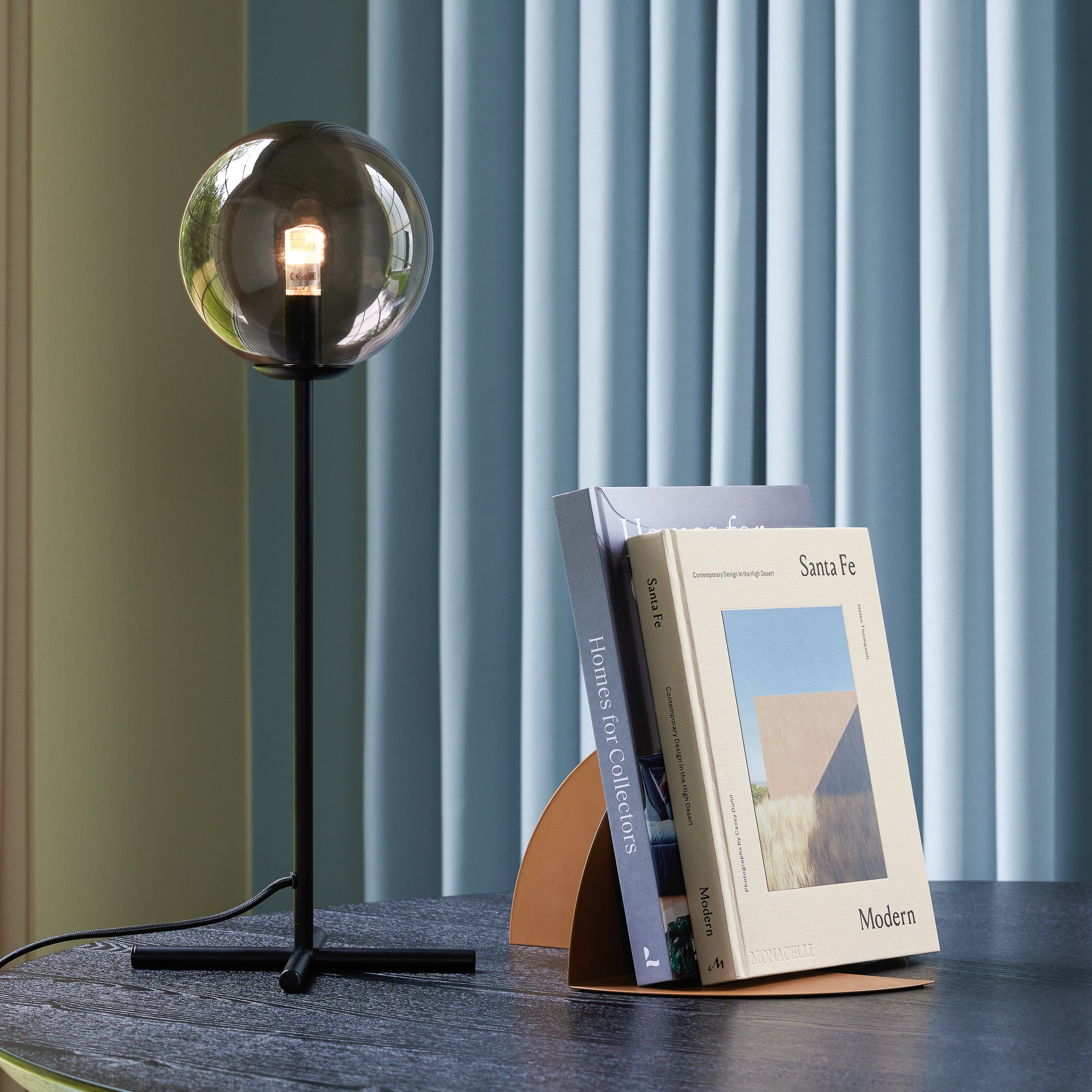 Champ Table Lampe Schwarz/Rauchfarbe - Ø20xh50cm, G9/18W/LED 3W