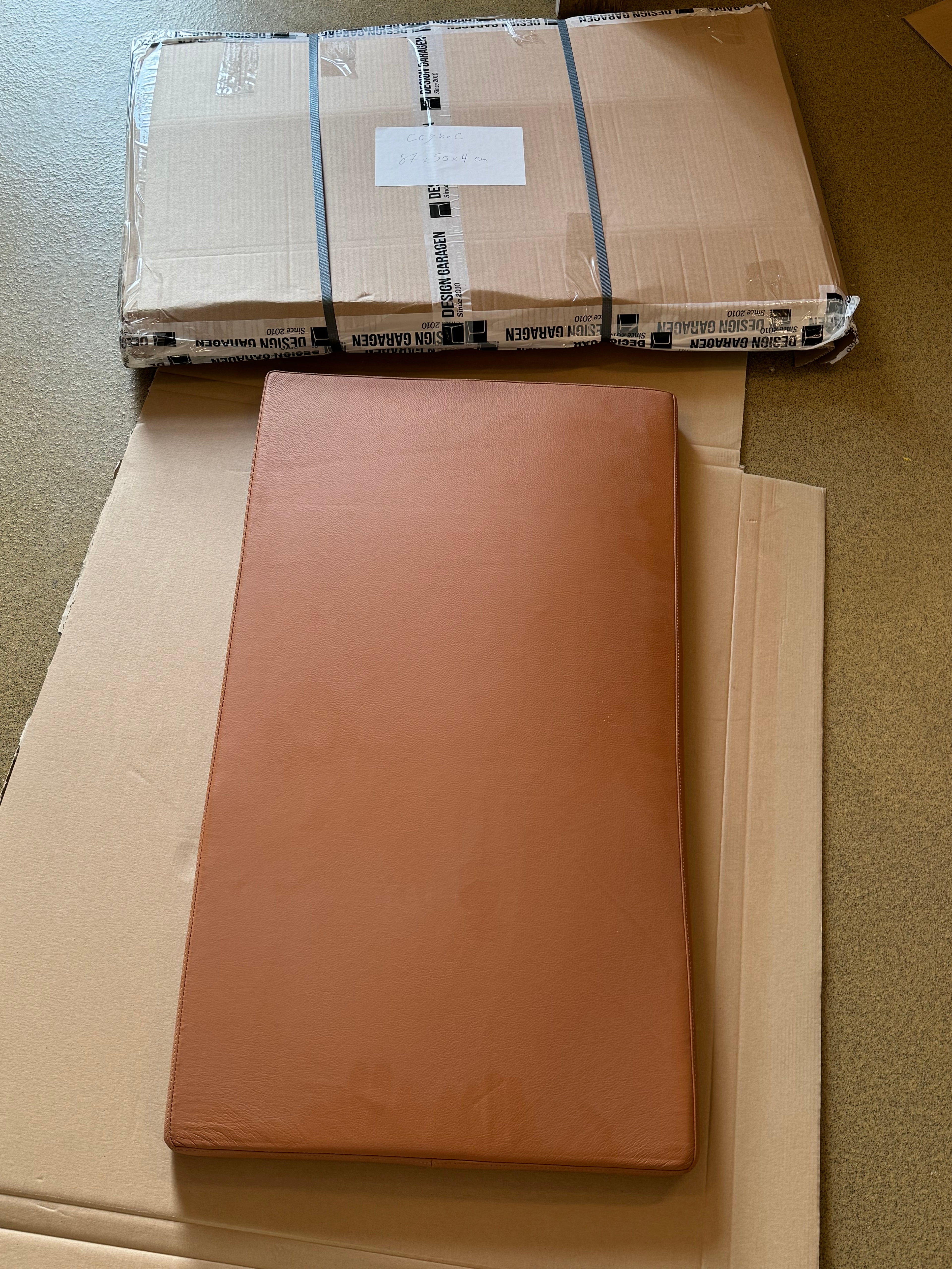 Cognac Lederkissen 87x50x4 cm